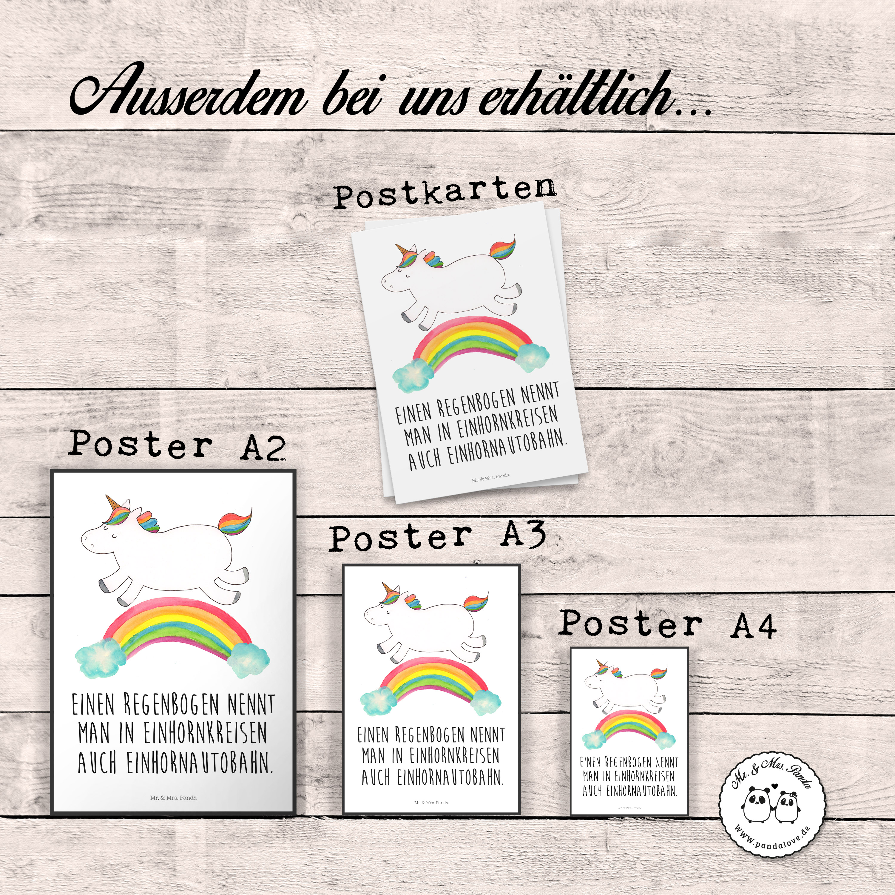 Poster Einhorn Regenbogen