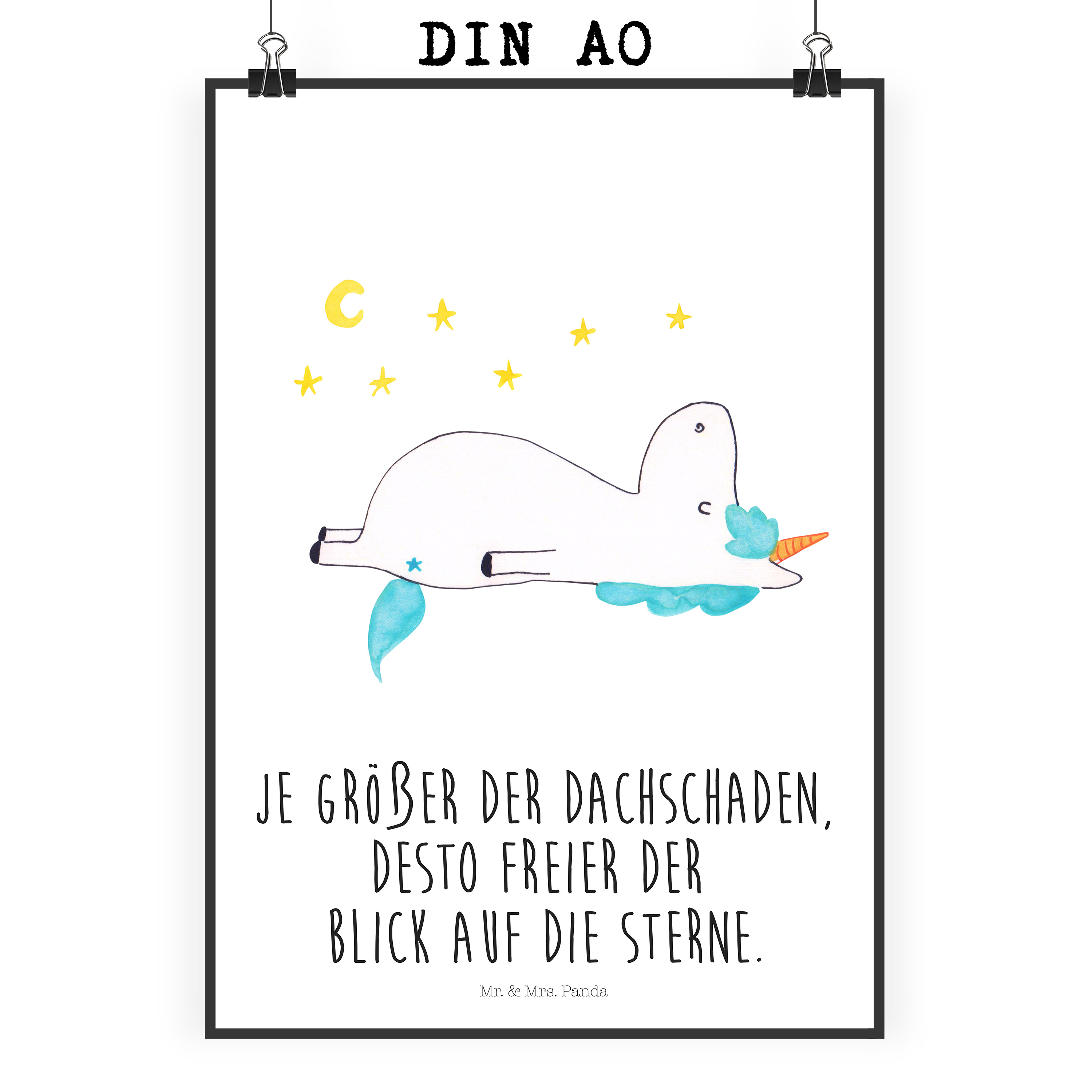 Poster Einhorn Sternenhimmel