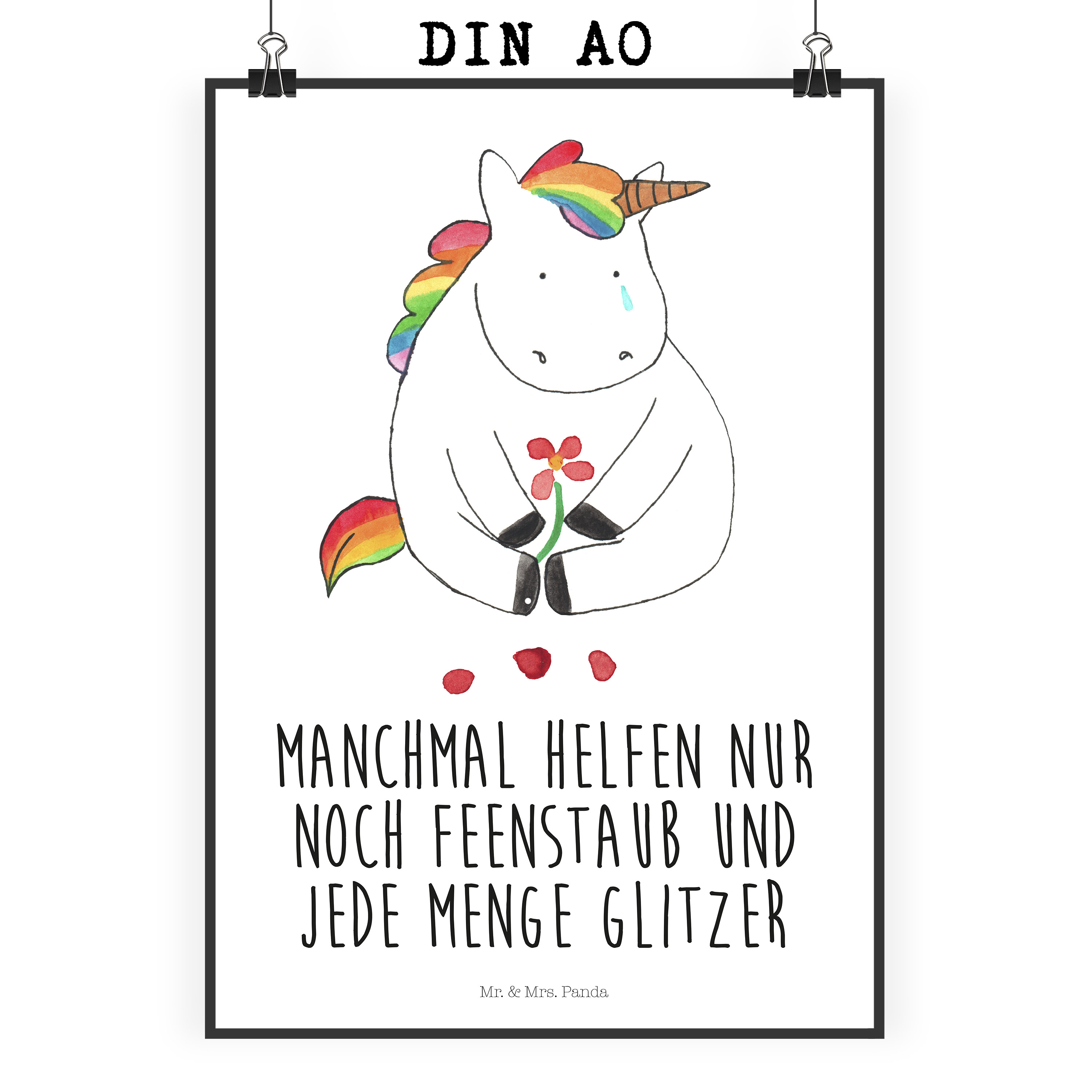 Poster Einhorn Traurig