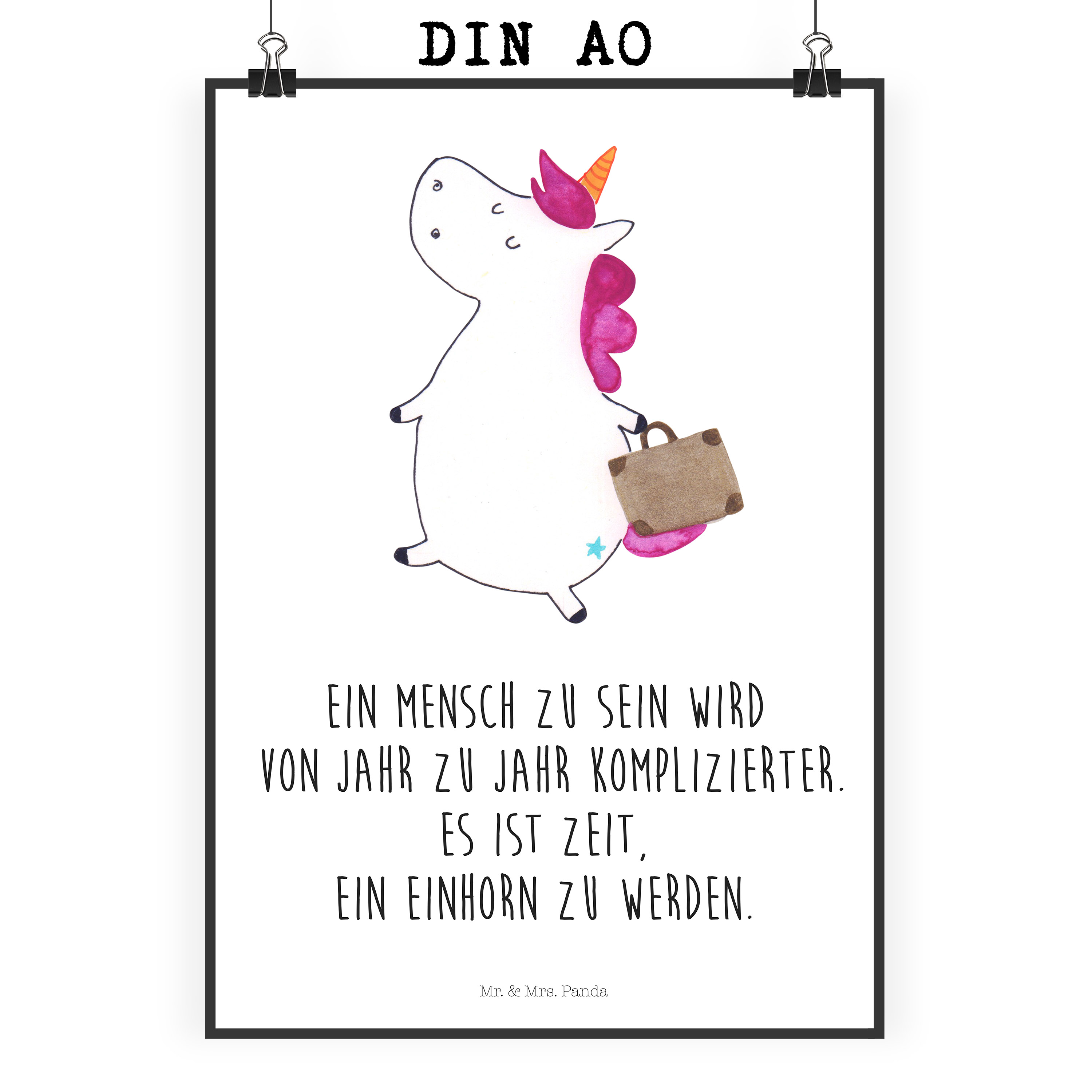 Poster Einhorn Koffer