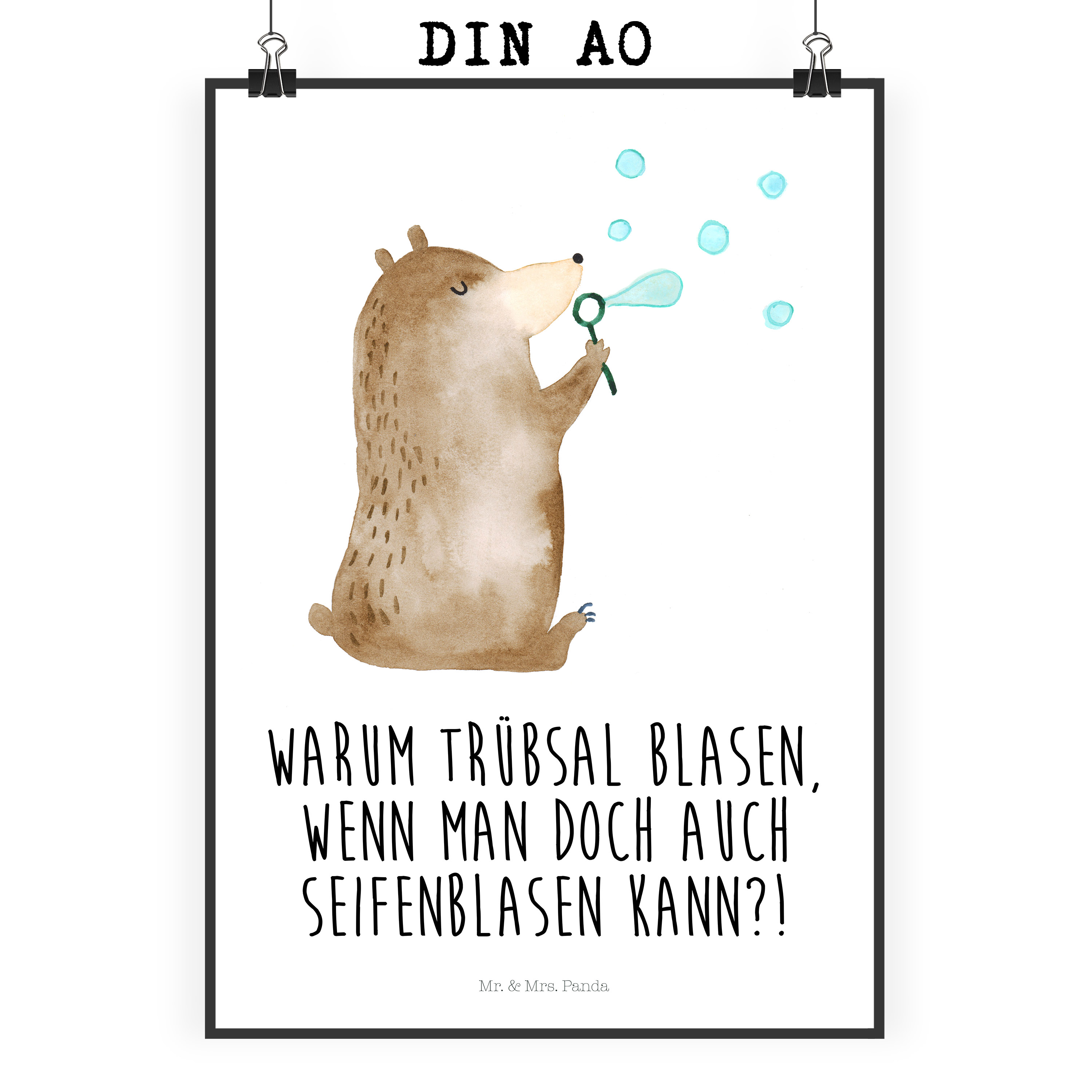 Poster Bär Seifenblasen