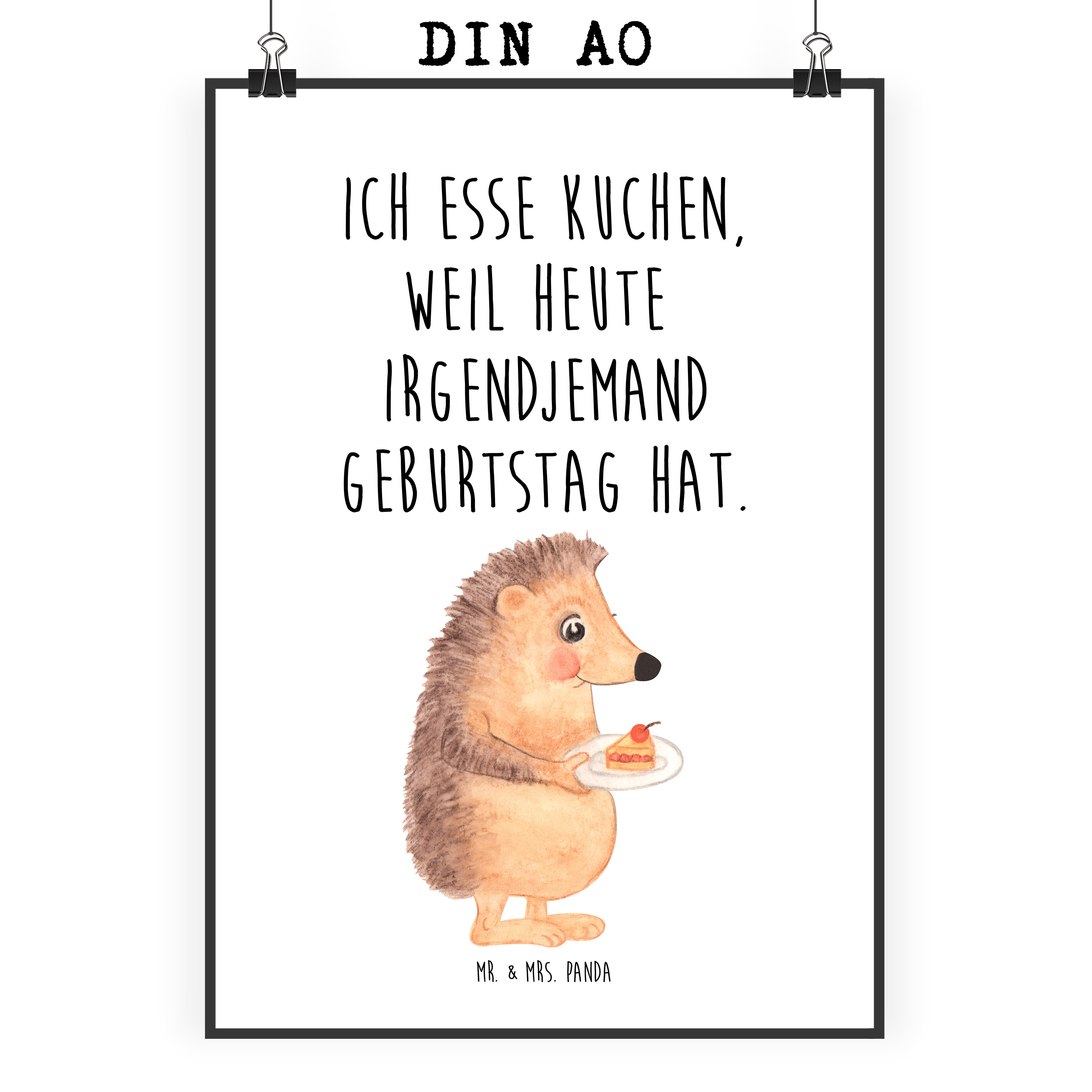 Poster Igel Kuchenstück