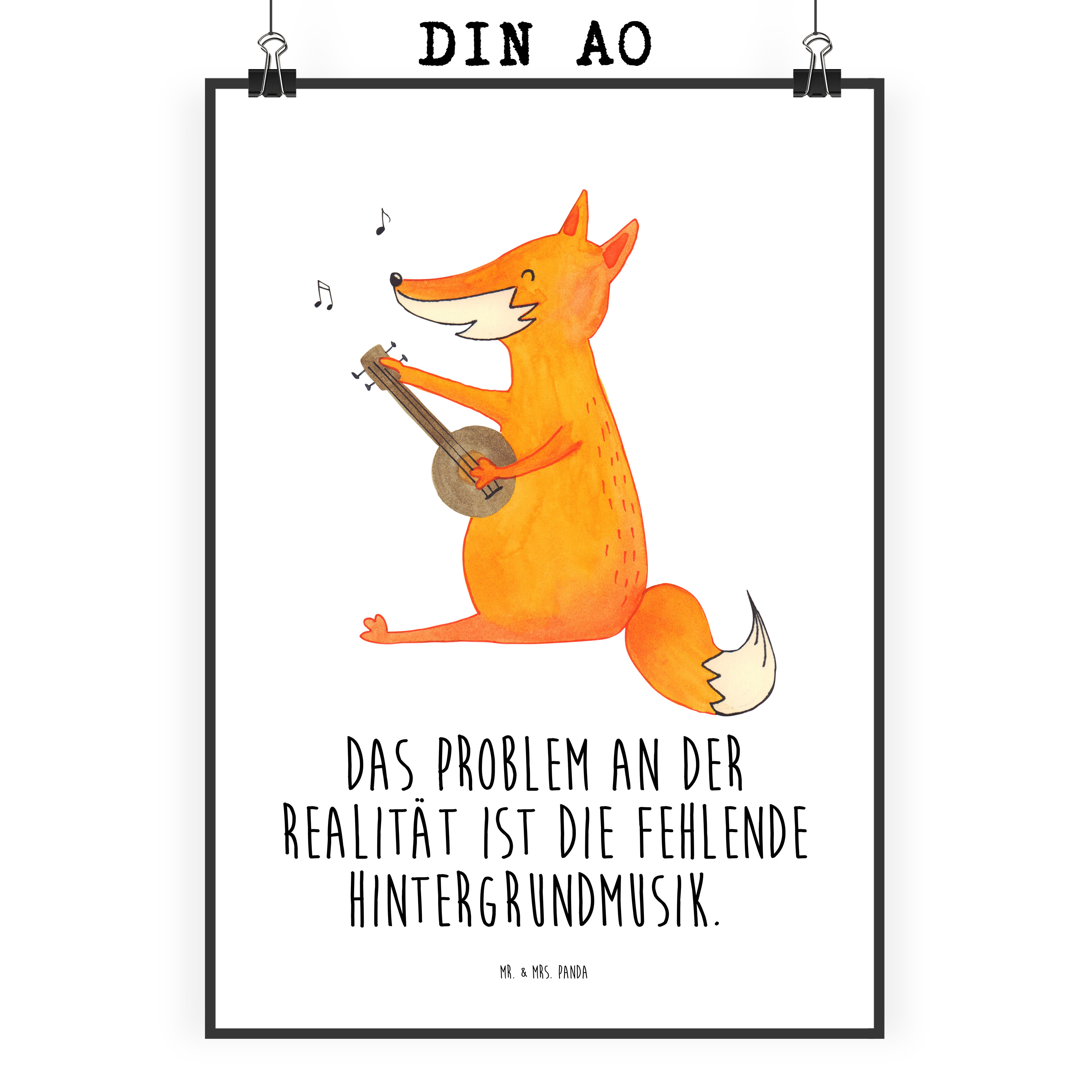 Poster Fuchs Gitarre