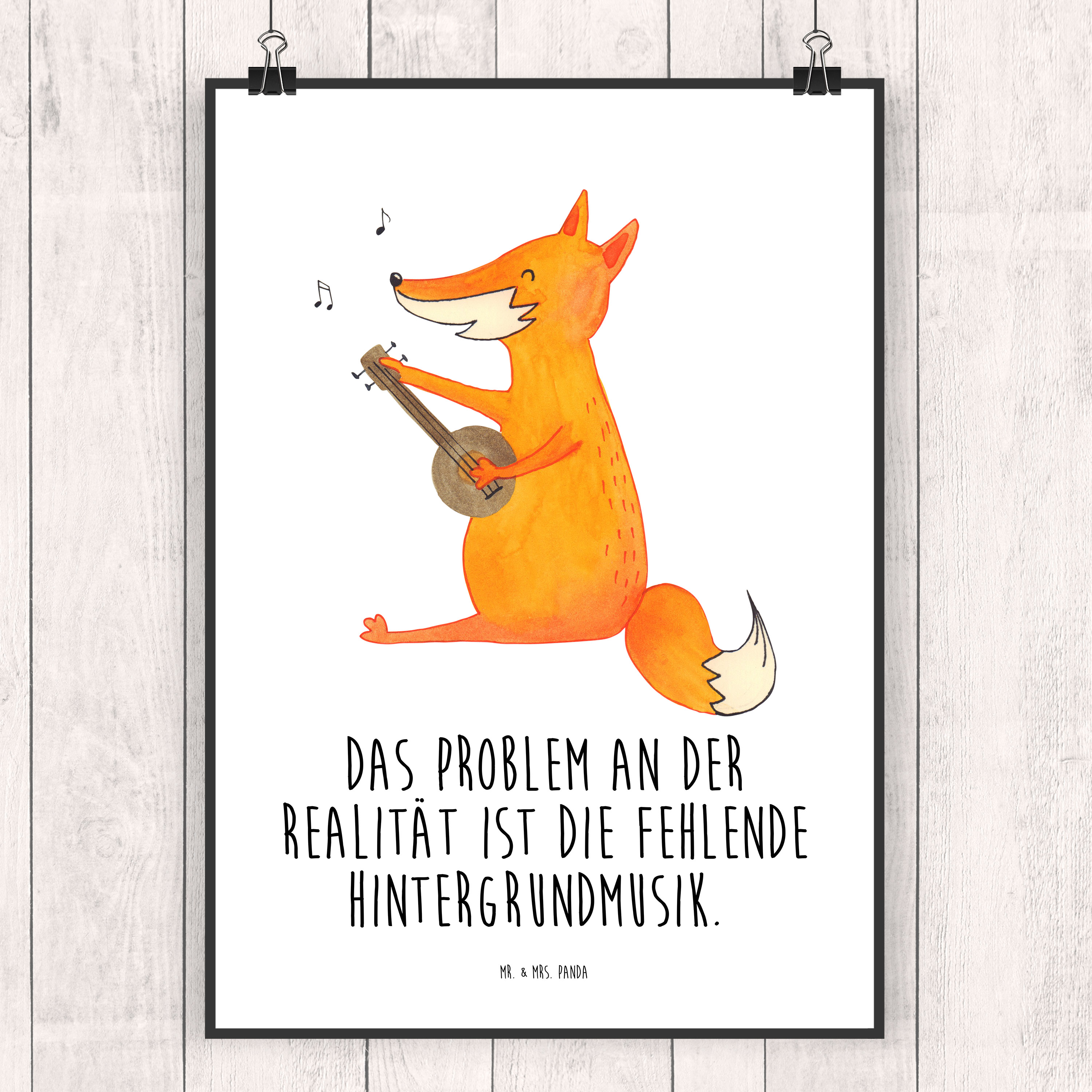 Poster Fuchs Gitarre