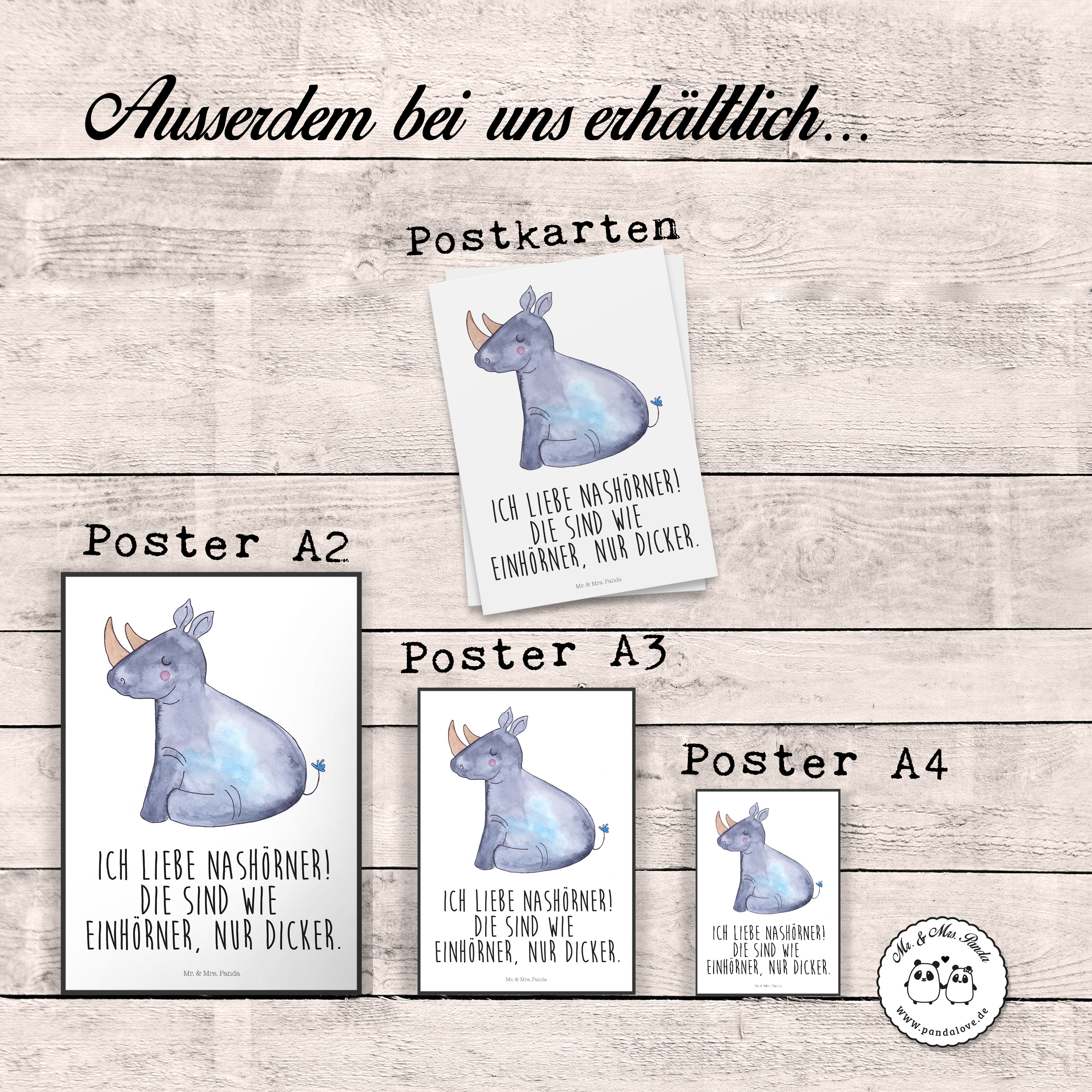 Poster Einhorn Nashorn