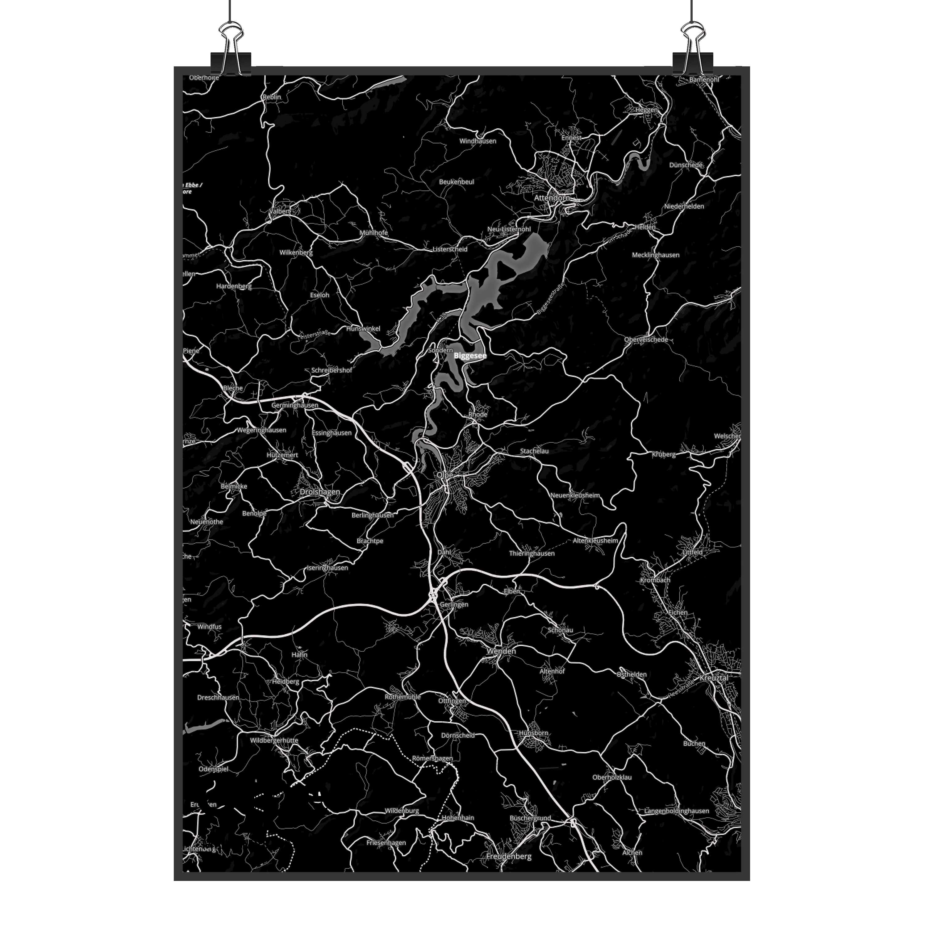 DIN A2 Poster Olpe - Geschenk Ort Städte Posterdruck Kunstdruck Wandposter Stadt - Bild 11 von 12