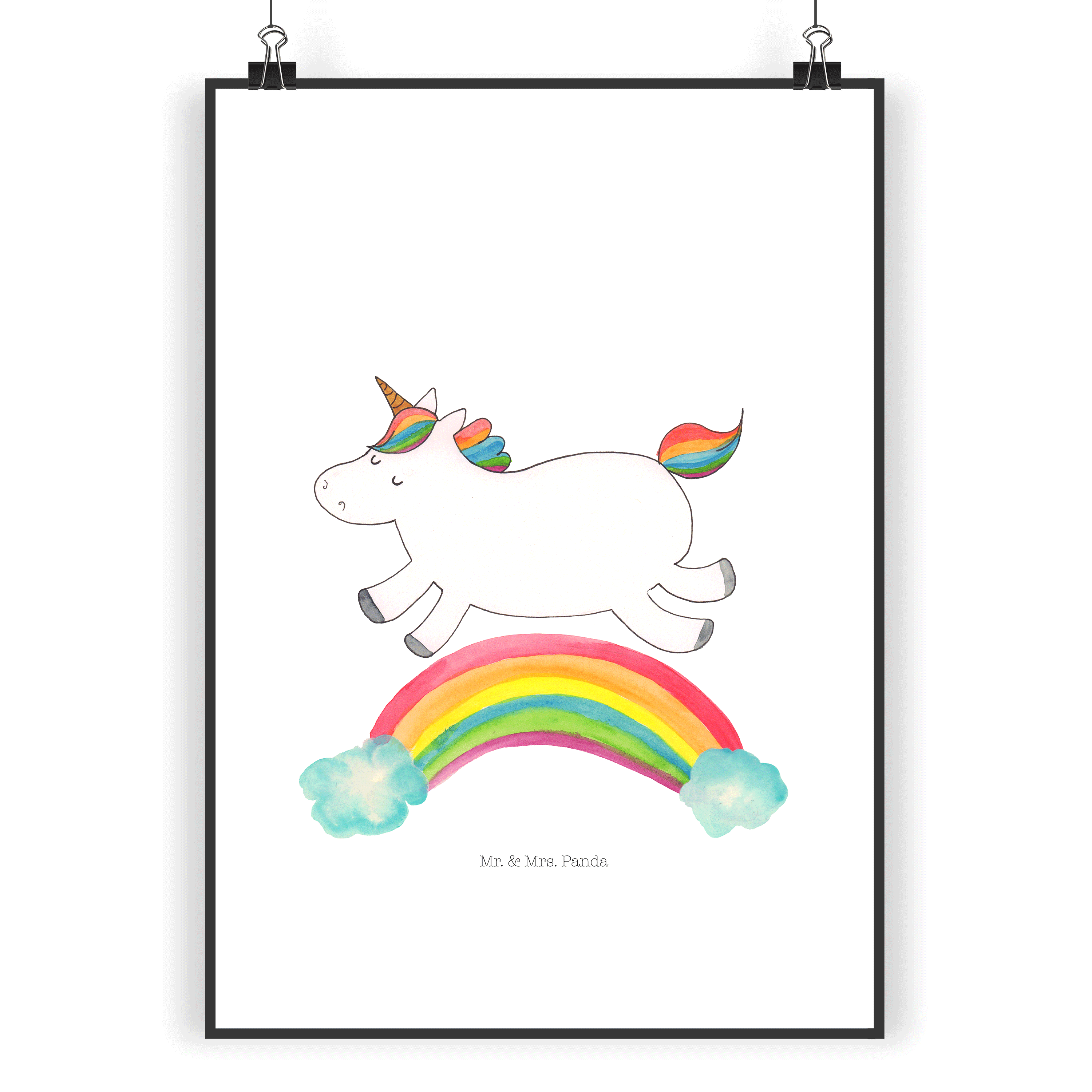 Poster Einhorn Regenbogen