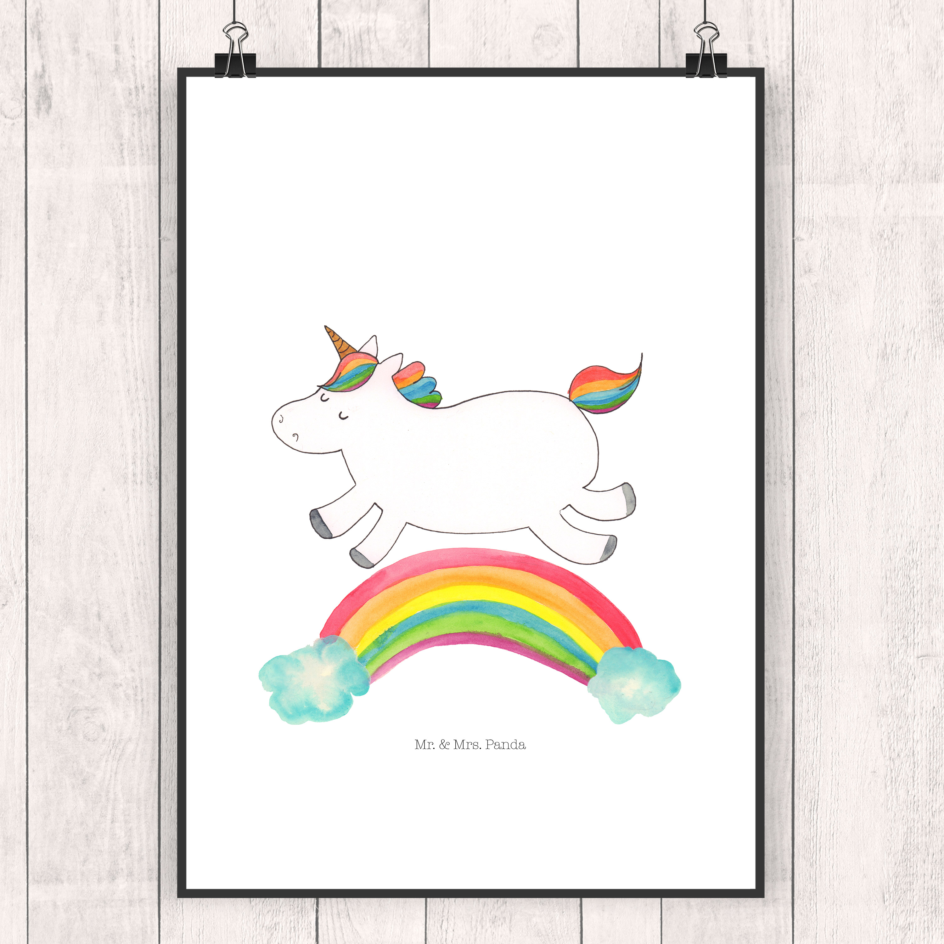 Poster Einhorn Regenbogen