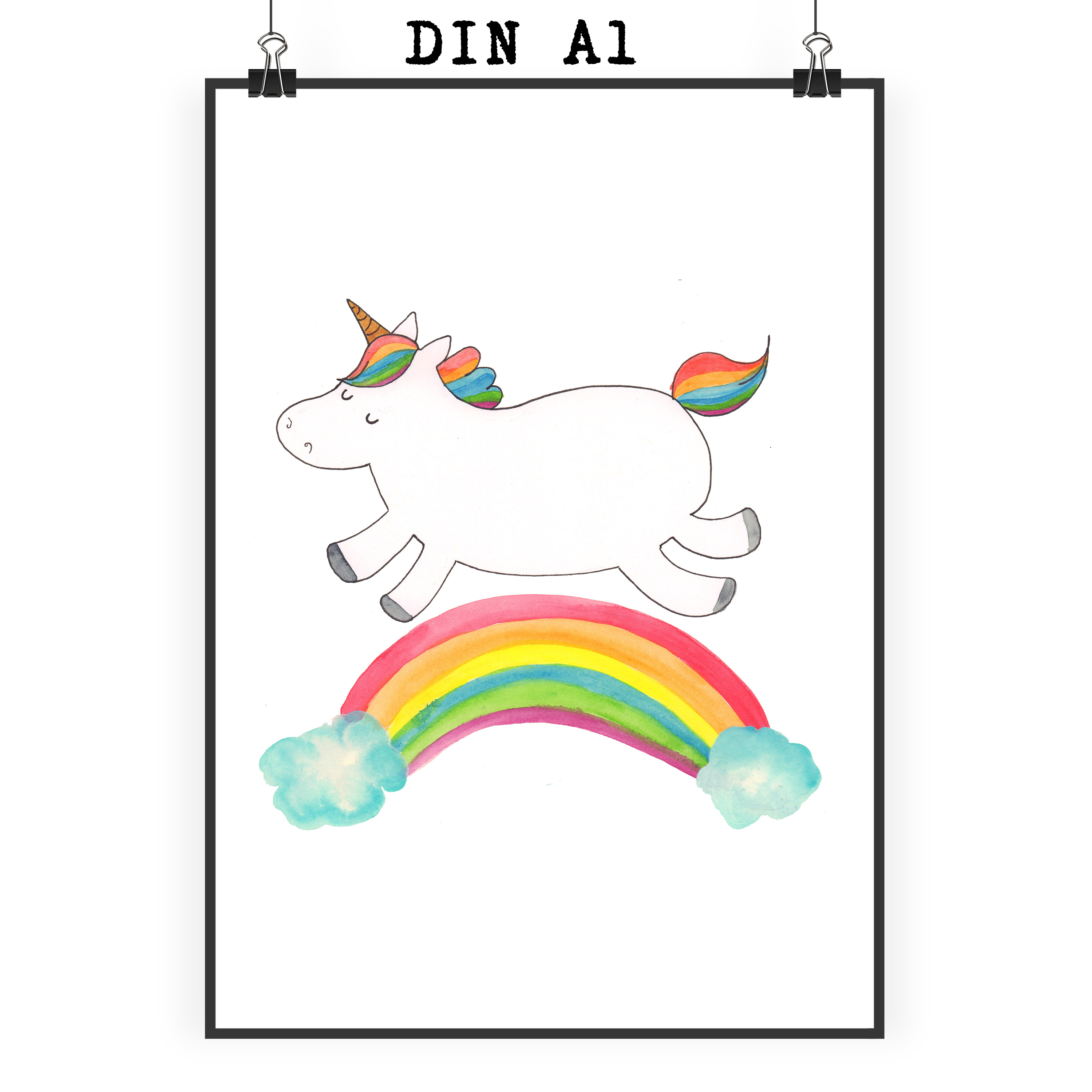 Poster Einhorn Regenbogen