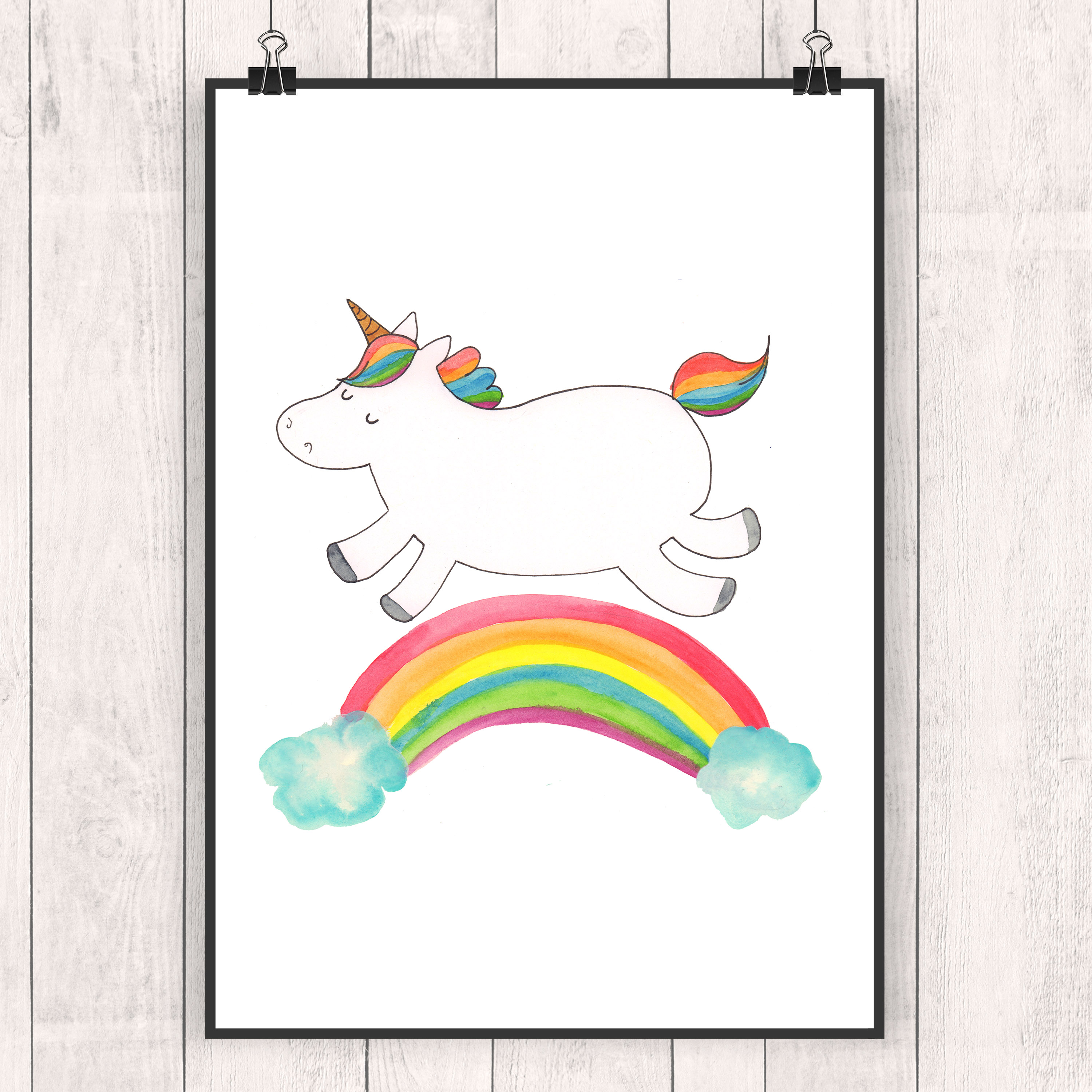 Poster Einhorn Regenbogen