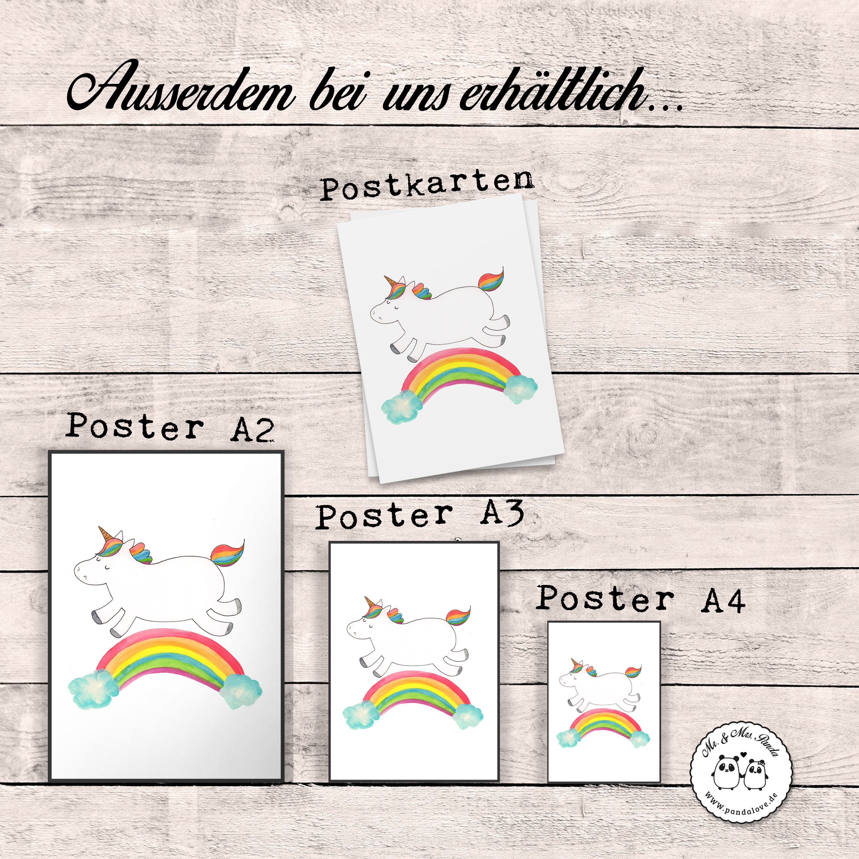 Poster Einhorn Regenbogen