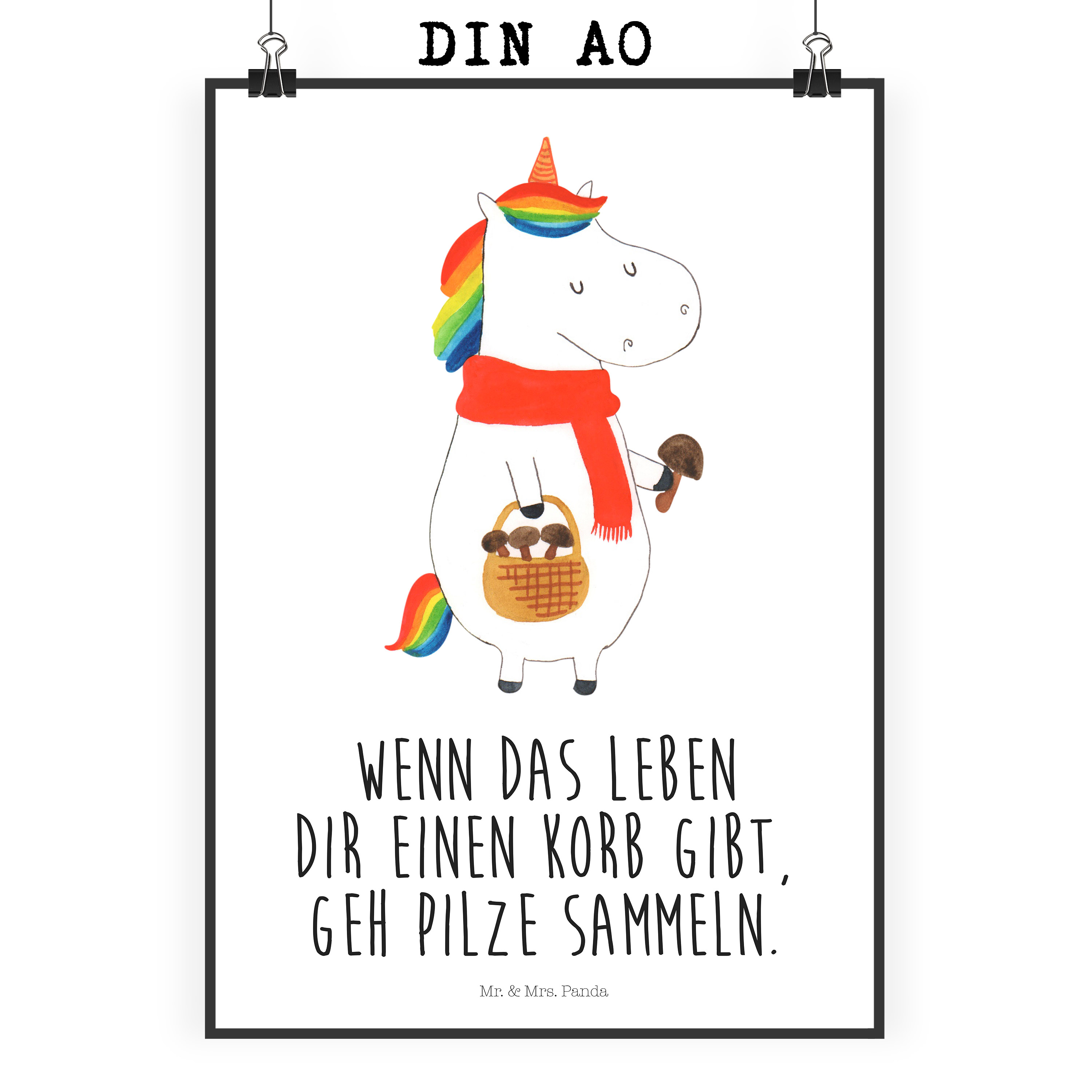 Poster Einhorn Pilz