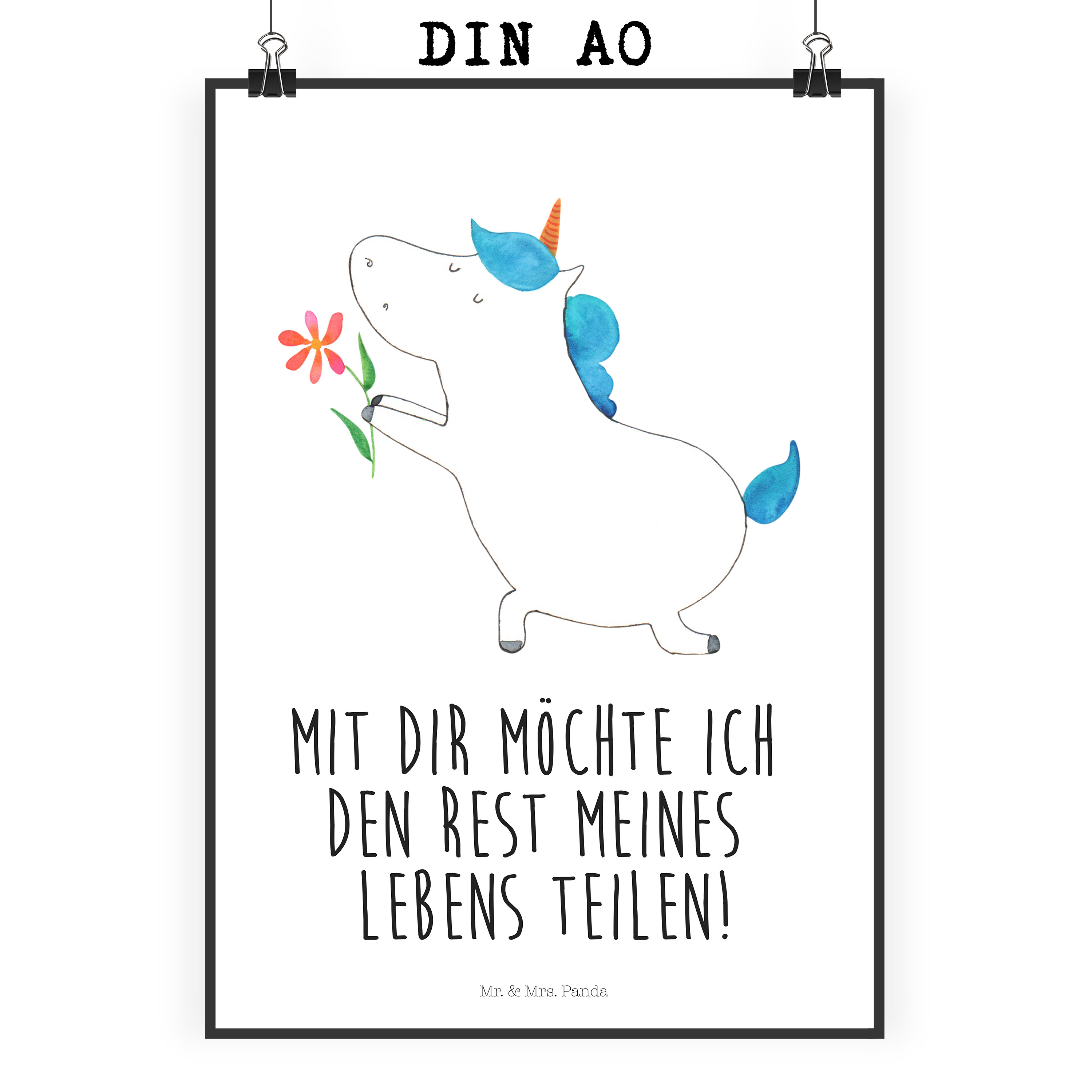 Poster Einhorn Blume