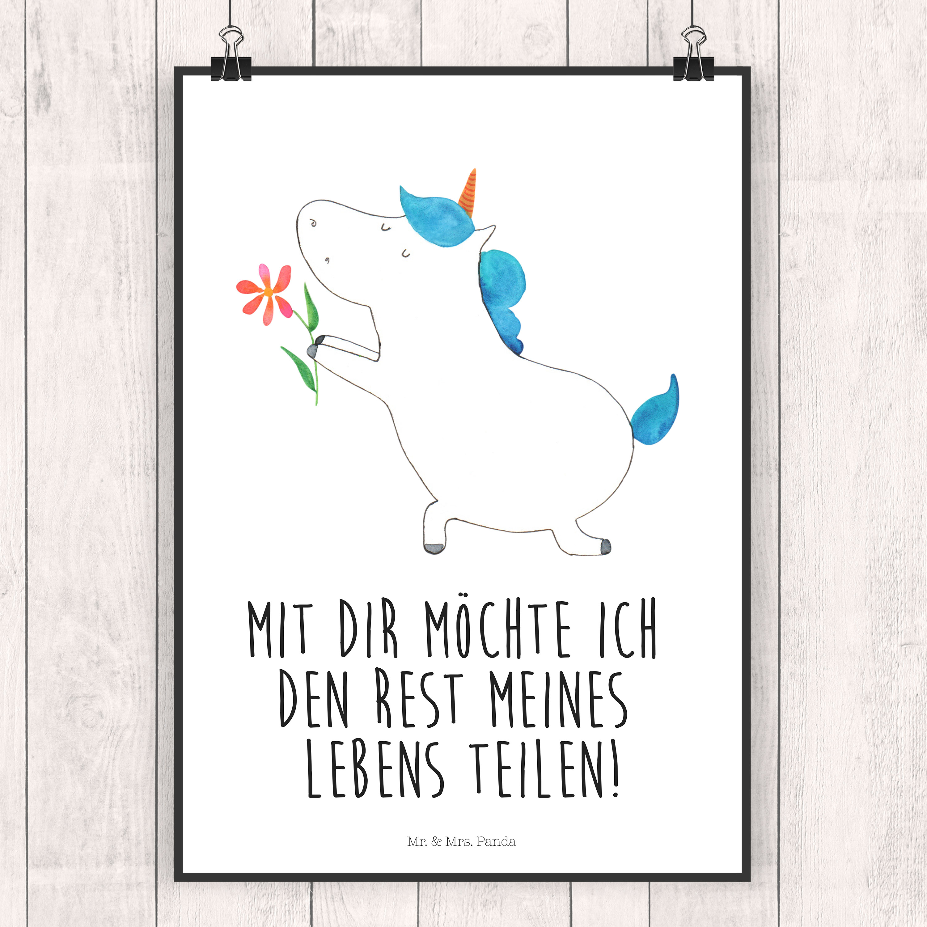 Poster Einhorn Blume