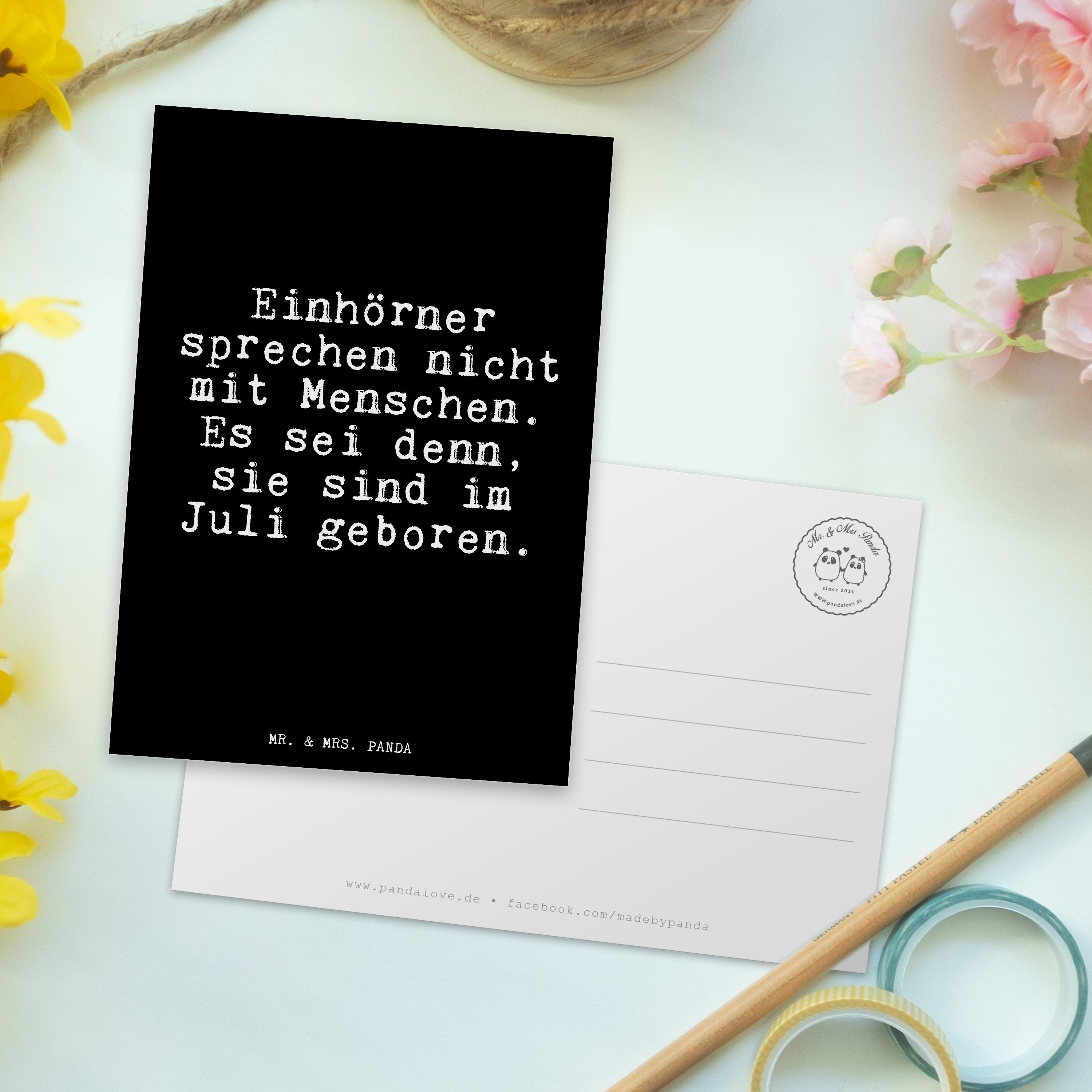 Postkarte Einhörner sprechen nicht mit...