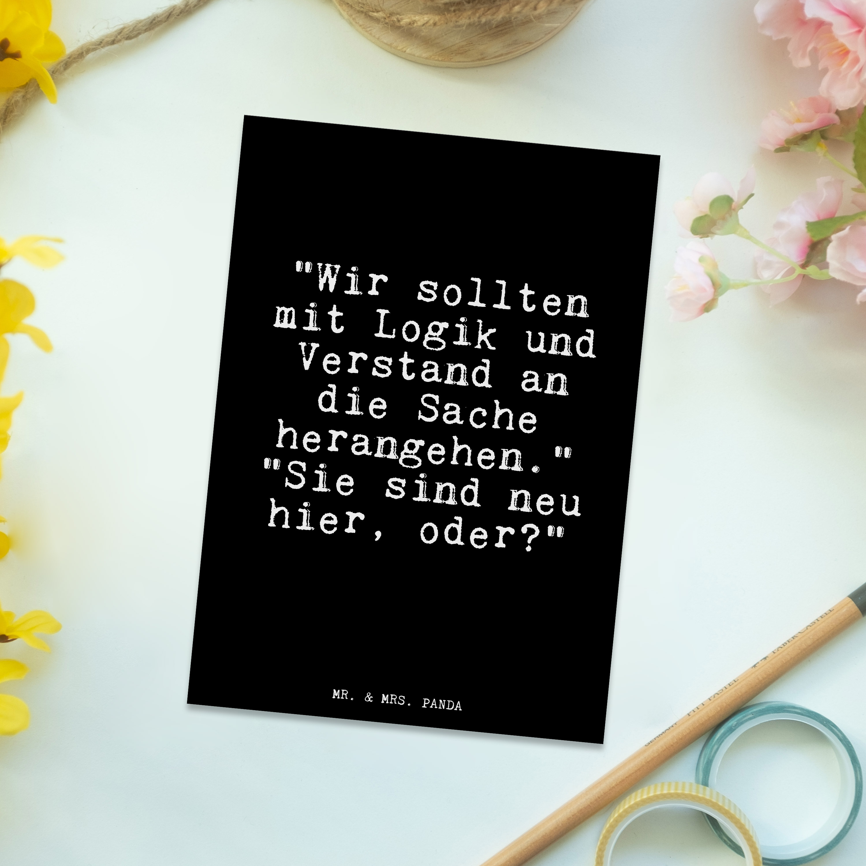 Postkarte "Wir sollten mit Logik... - Geschenk Büro Spruch Geschenke Zitate - Bild 2 von 5