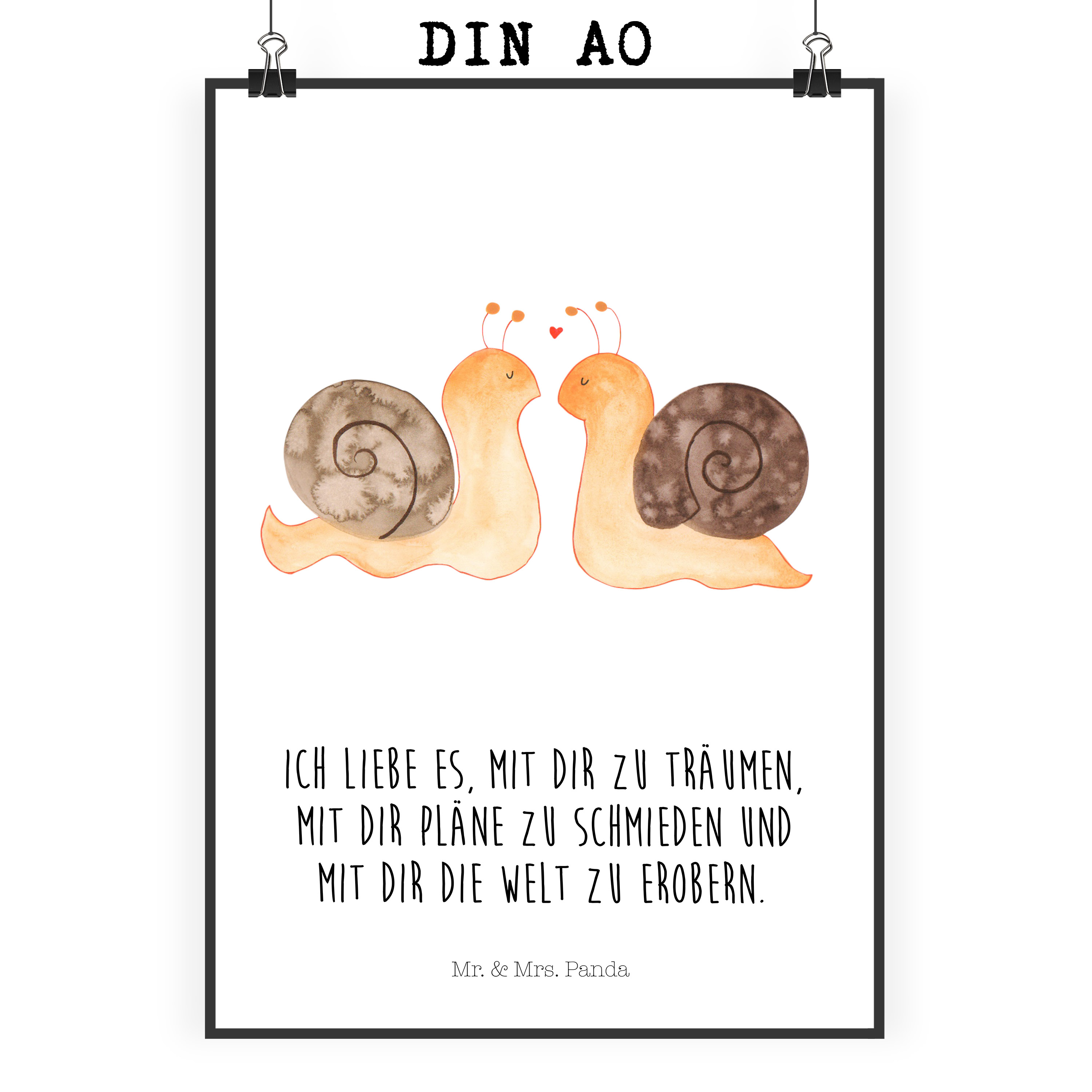 Poster Schnecken Liebe