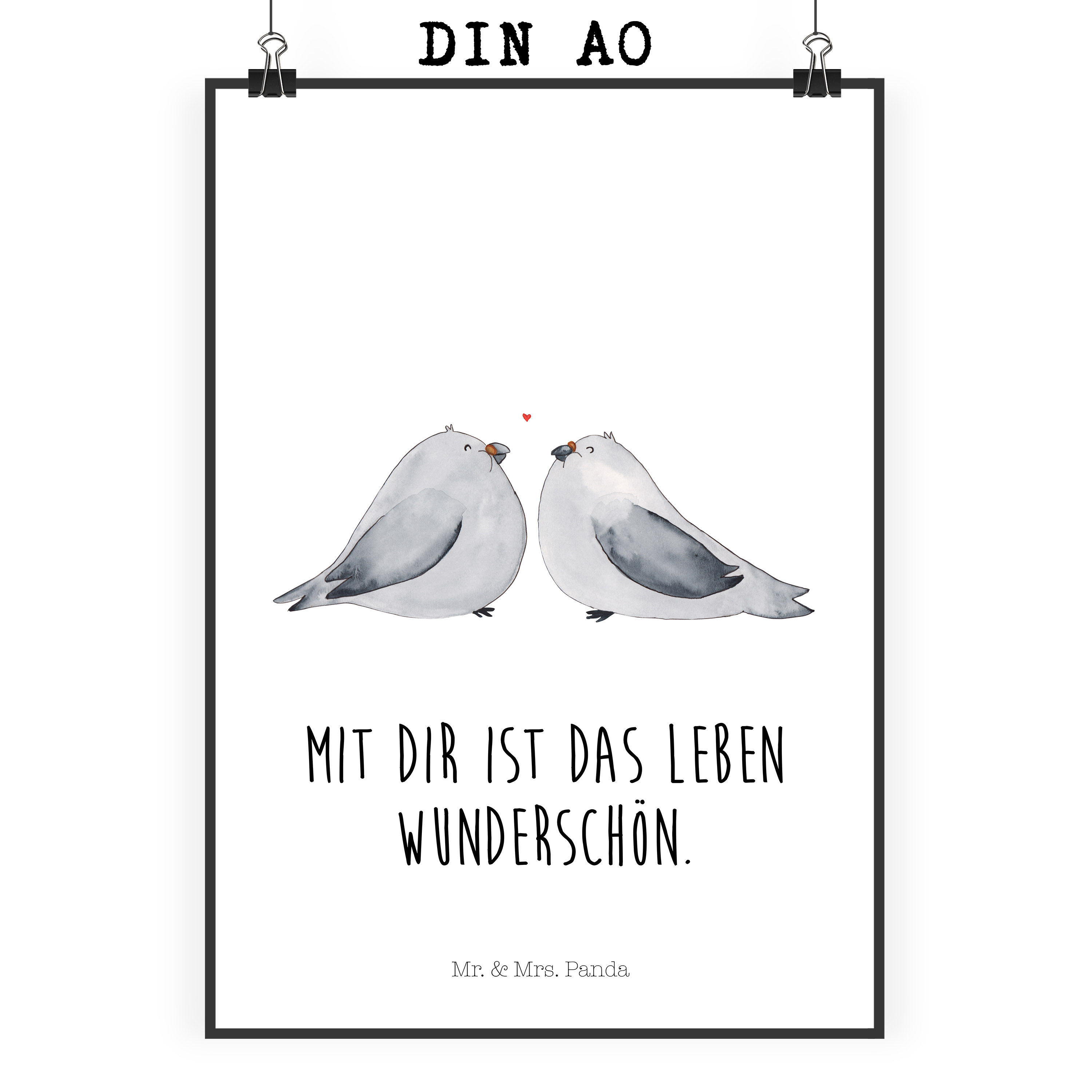 Poster Turteltauben Liebe