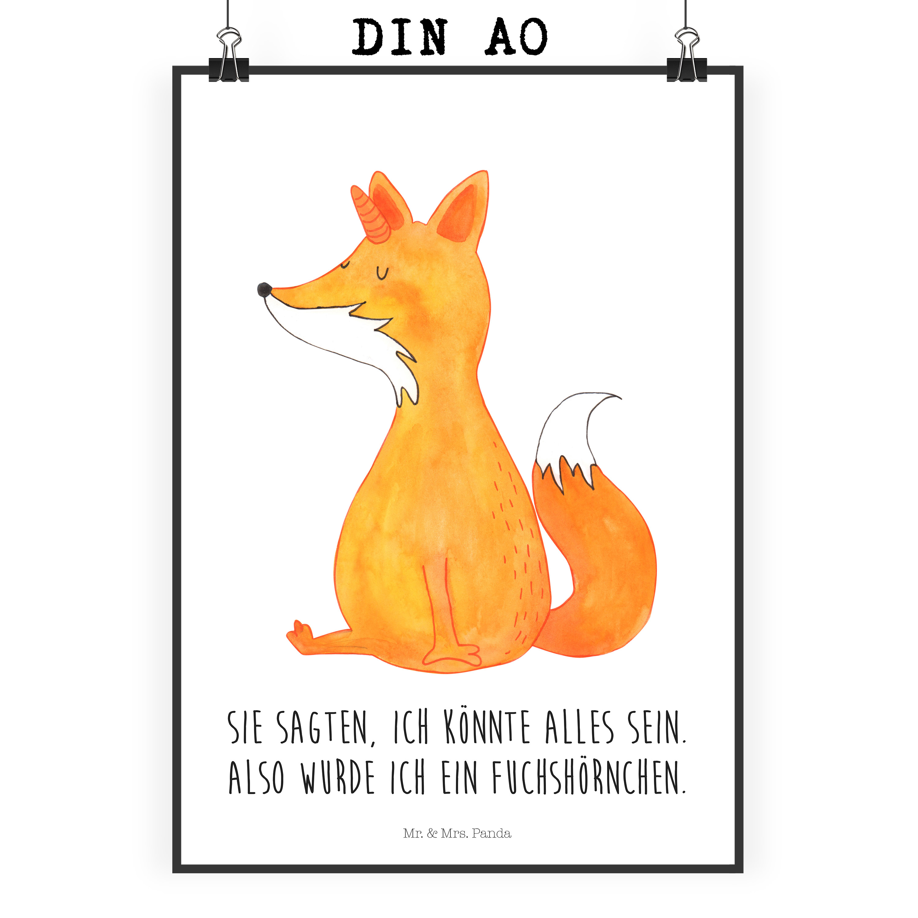 Poster Einhorn Fuchs