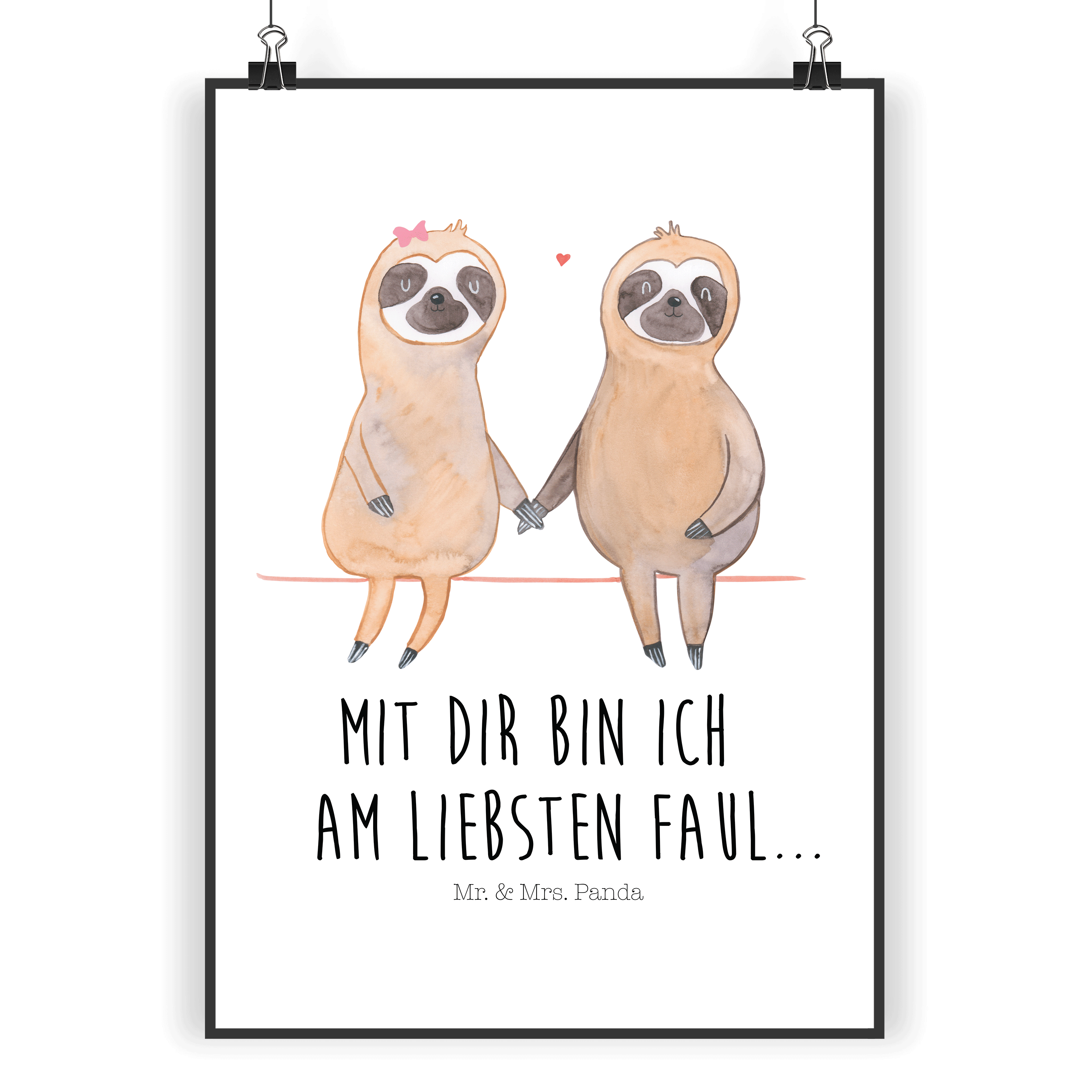 Poster Faultier Pärchen