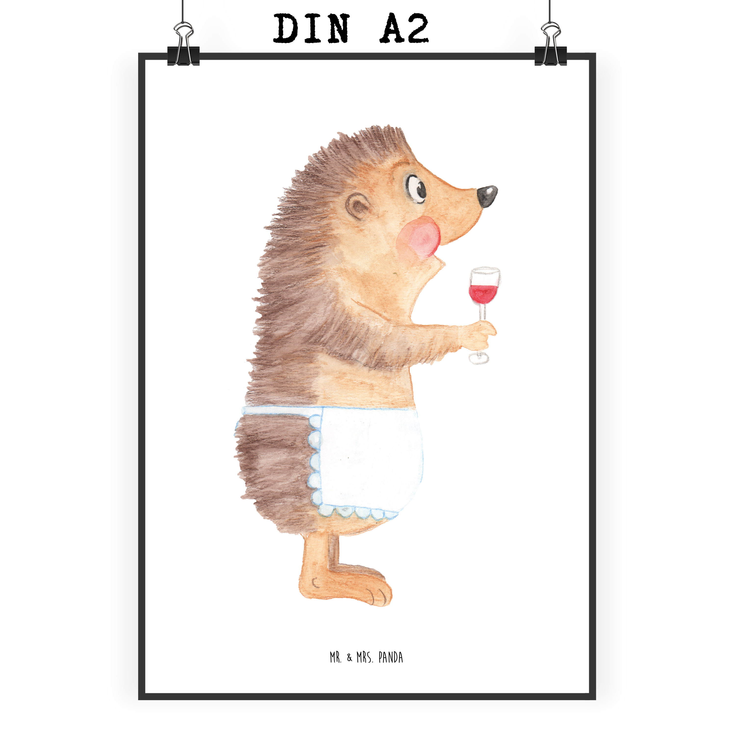 Poster Igel Wein