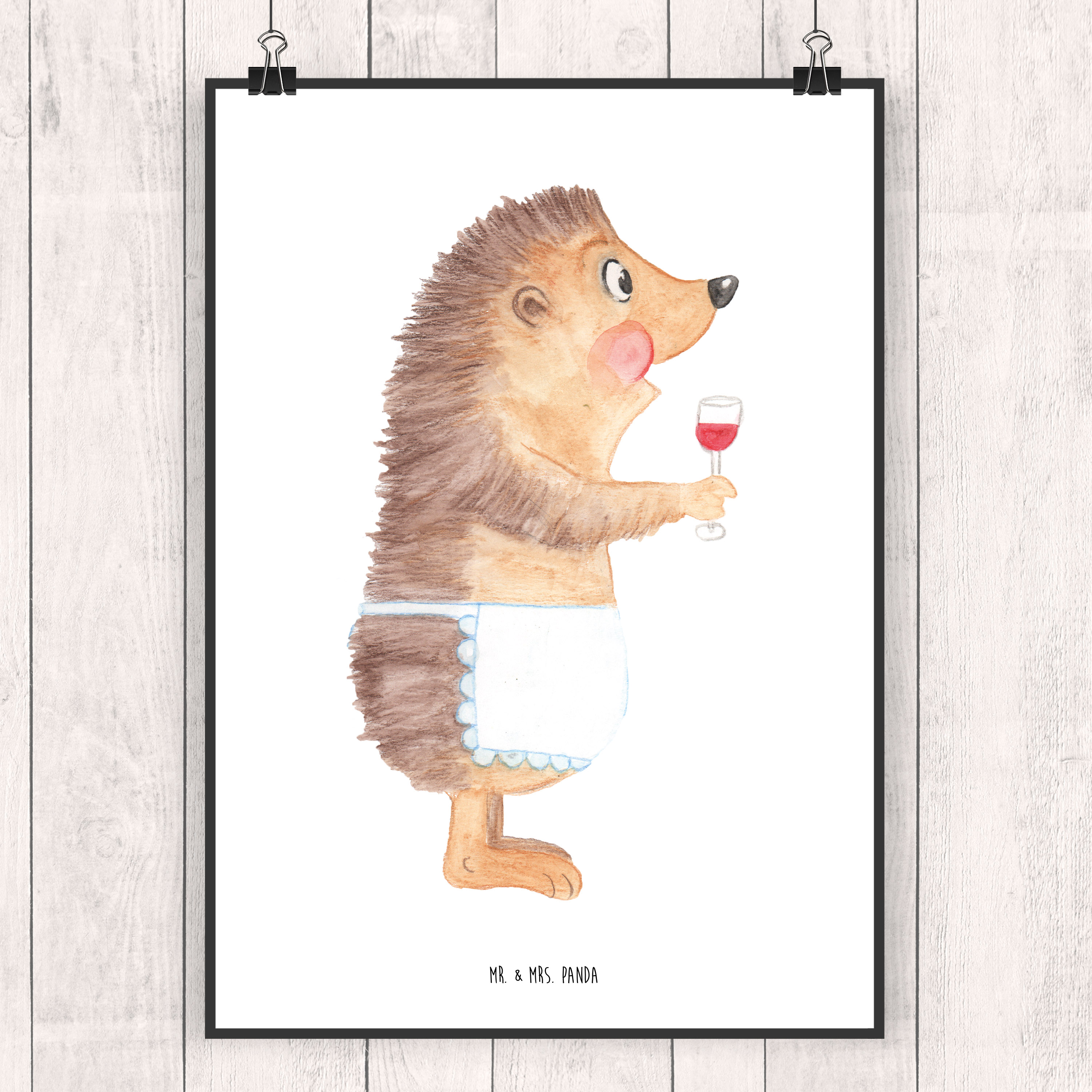 Poster Igel Wein