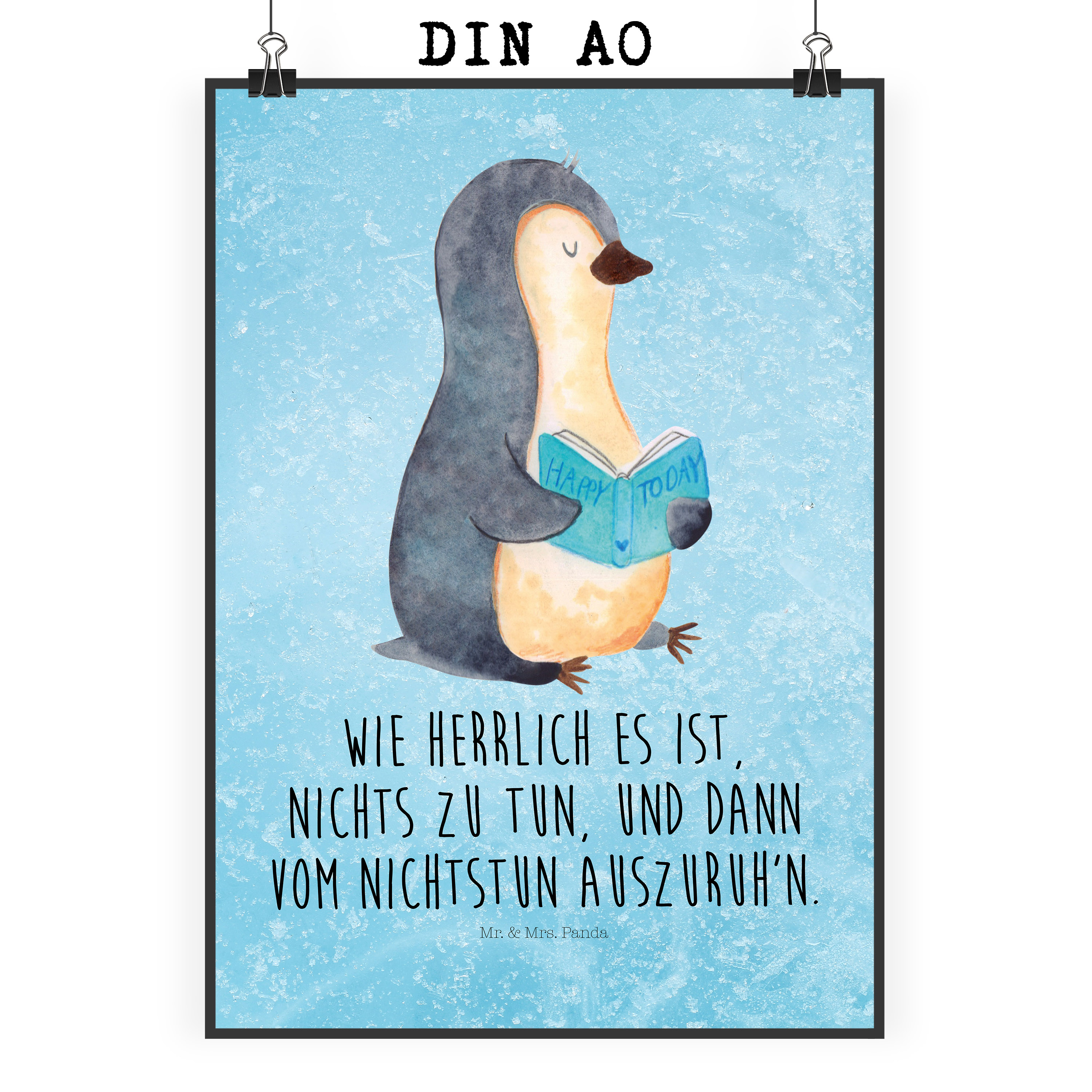 Poster Pinguin Buch