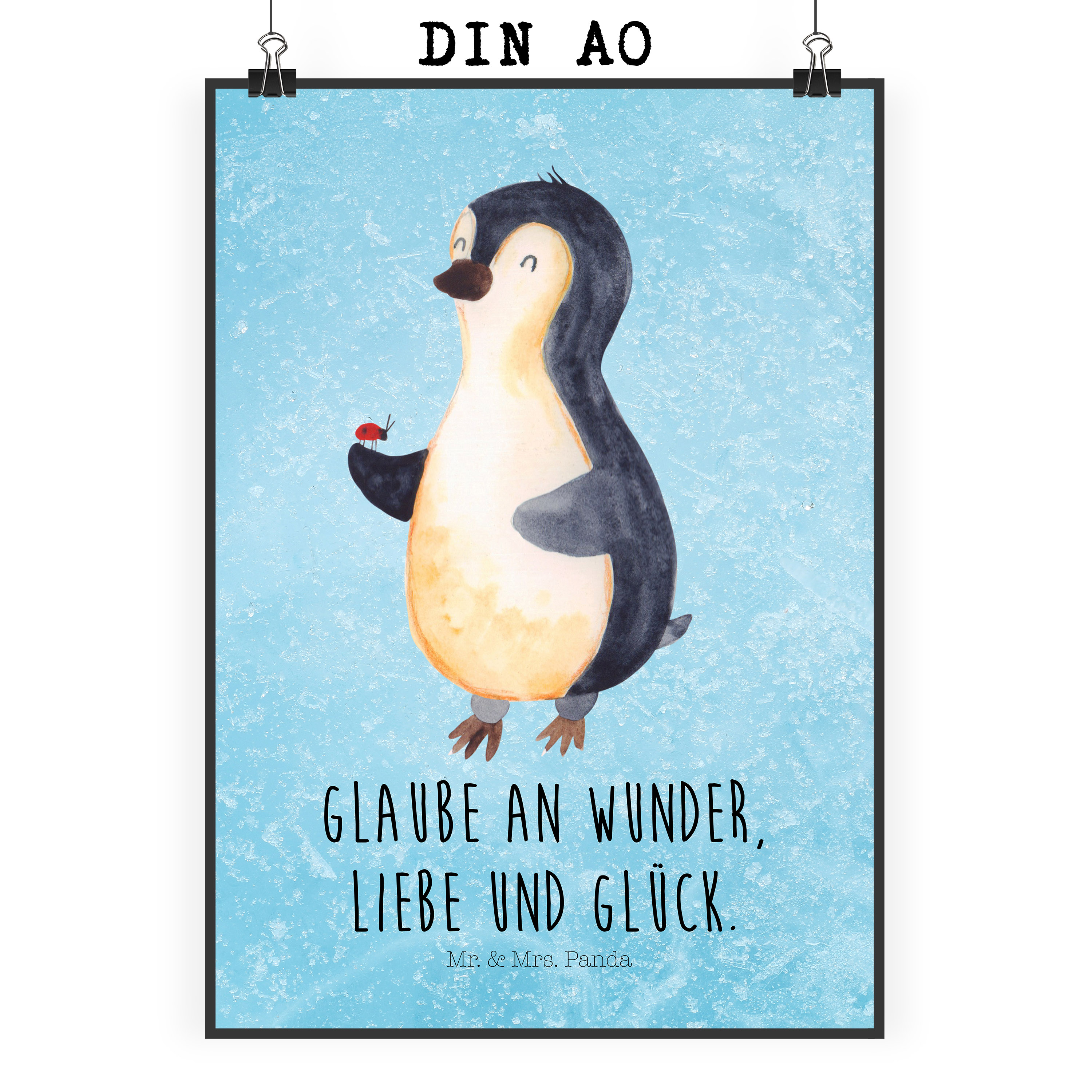 Poster Pinguin Marienkäfer