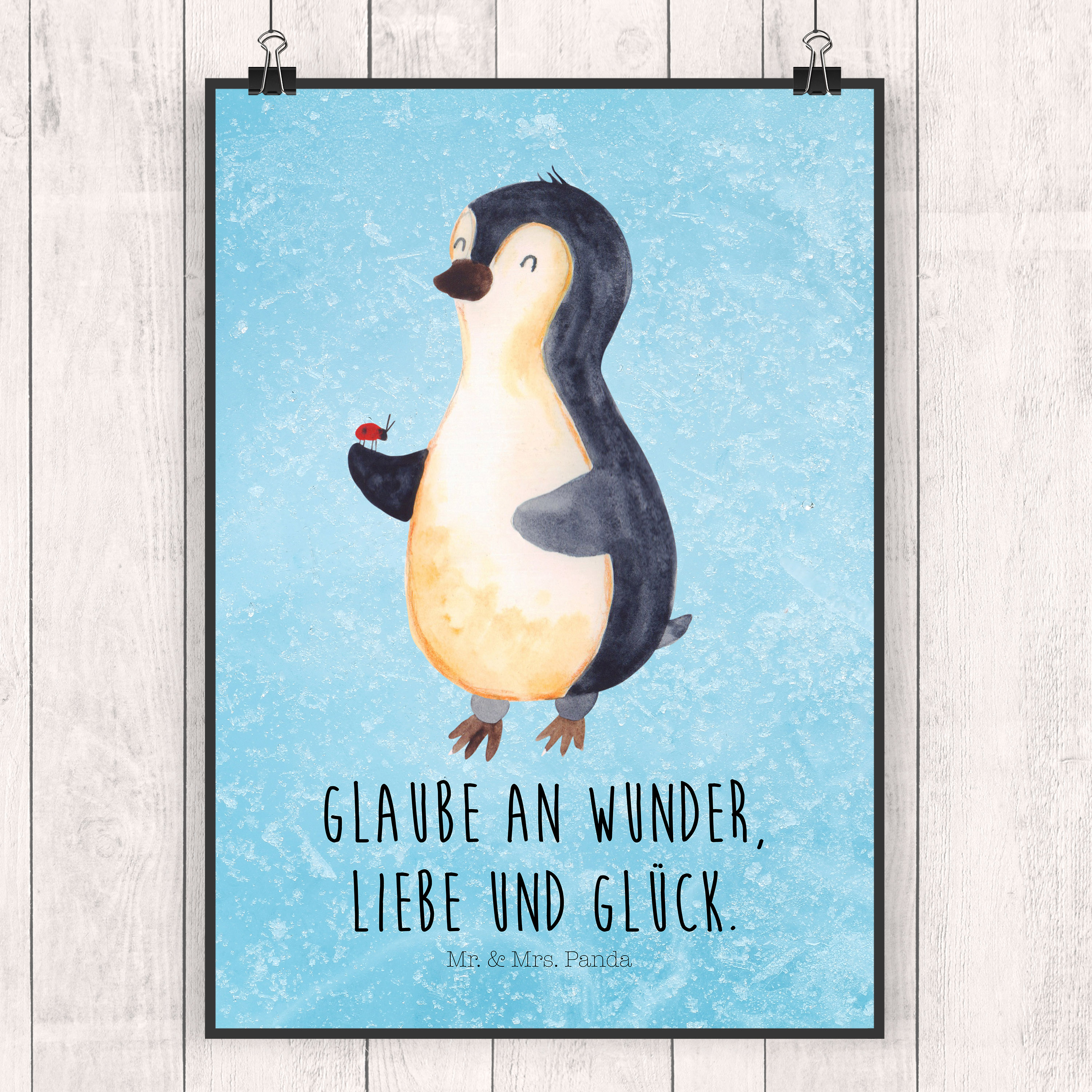 Poster Pinguin Marienkäfer