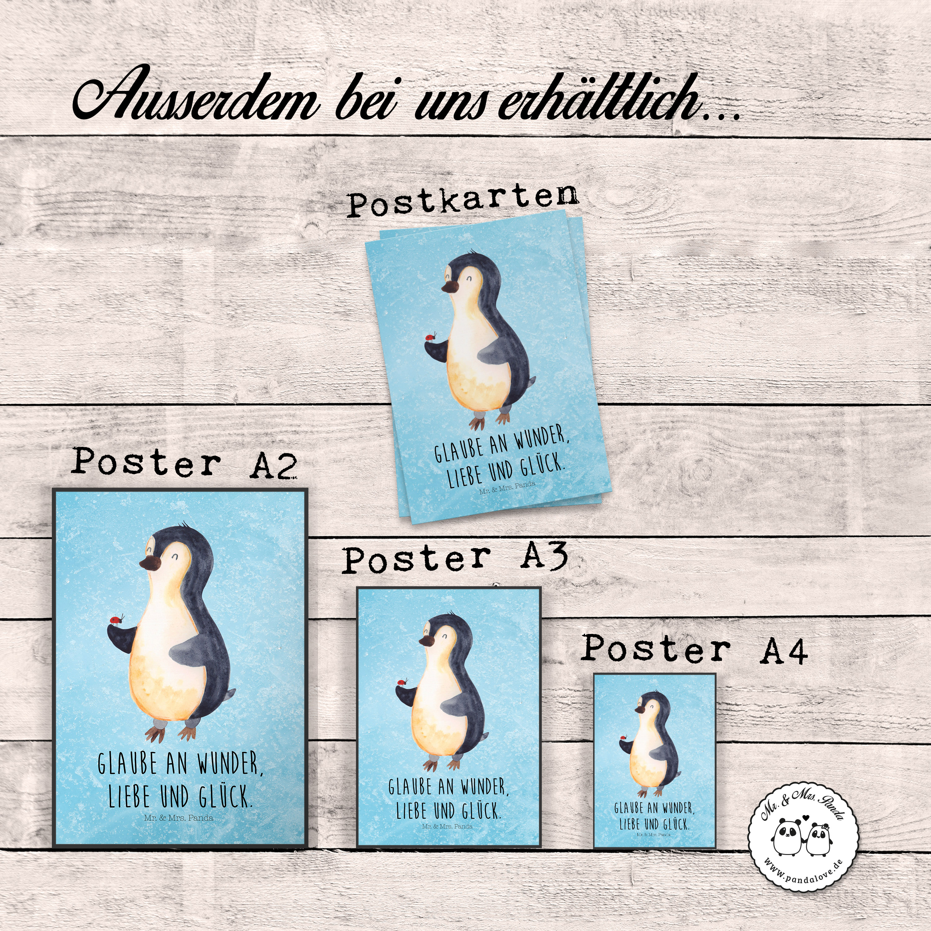 Poster Pinguin Marienkäfer