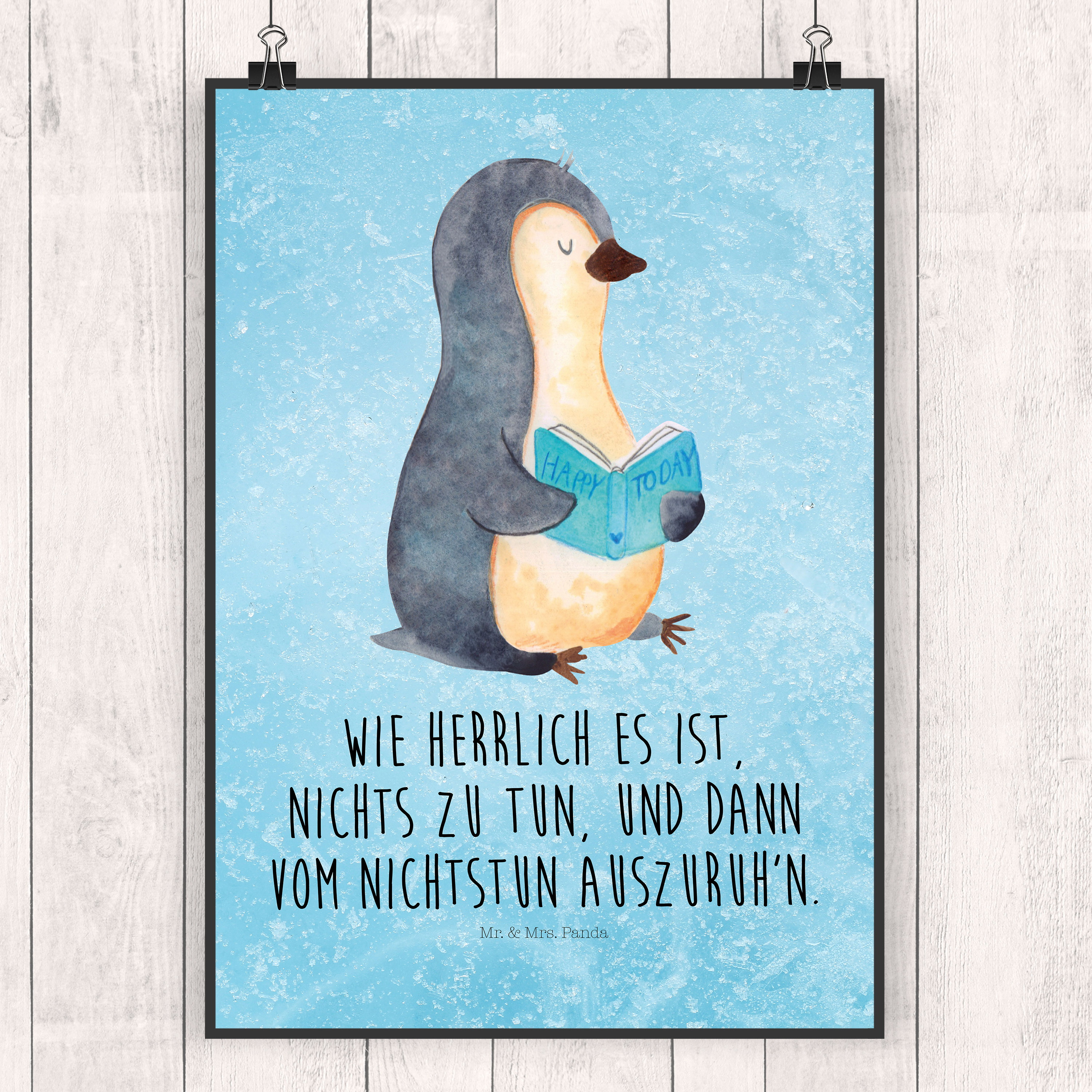 Poster Pinguin Buch