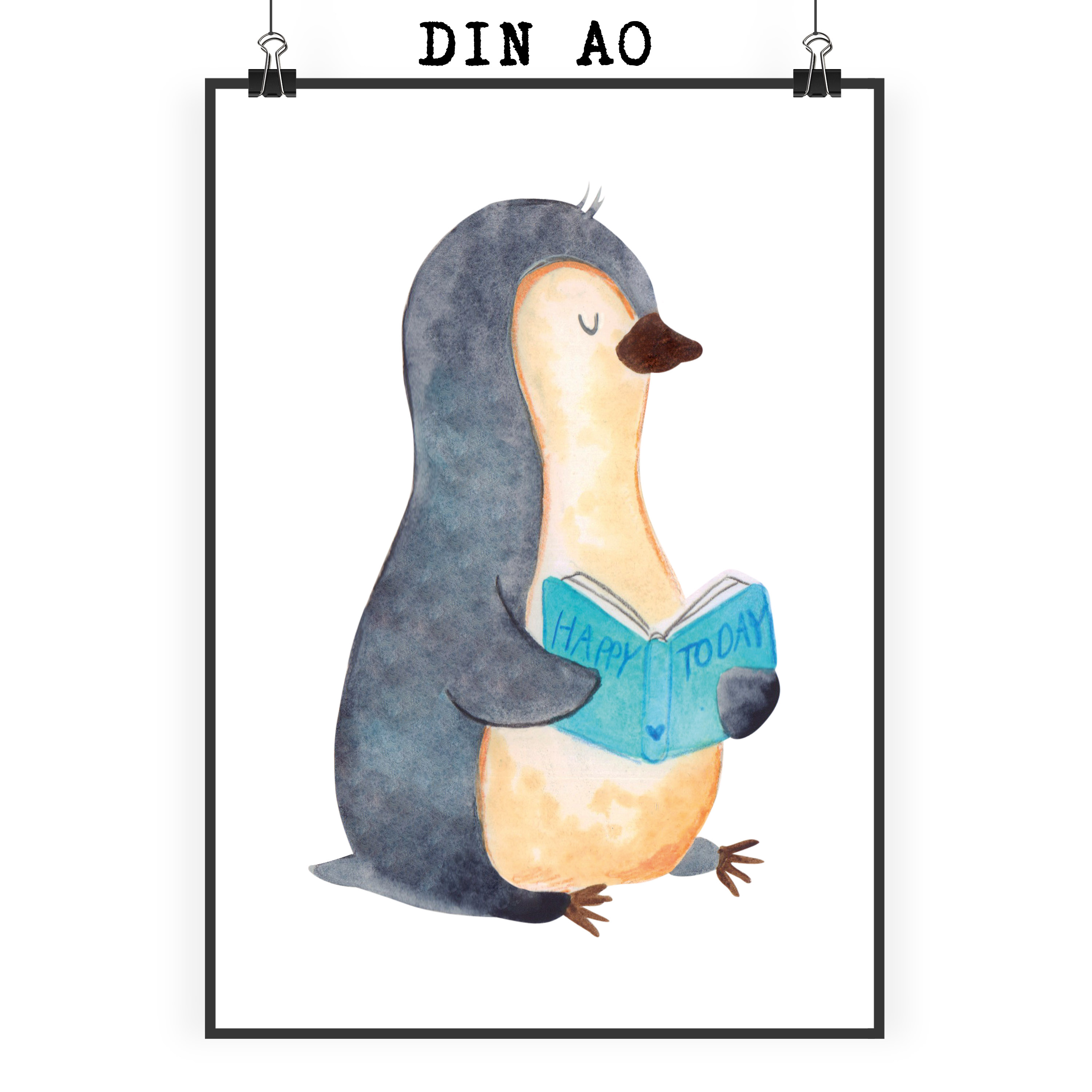 Poster Pinguin Buch