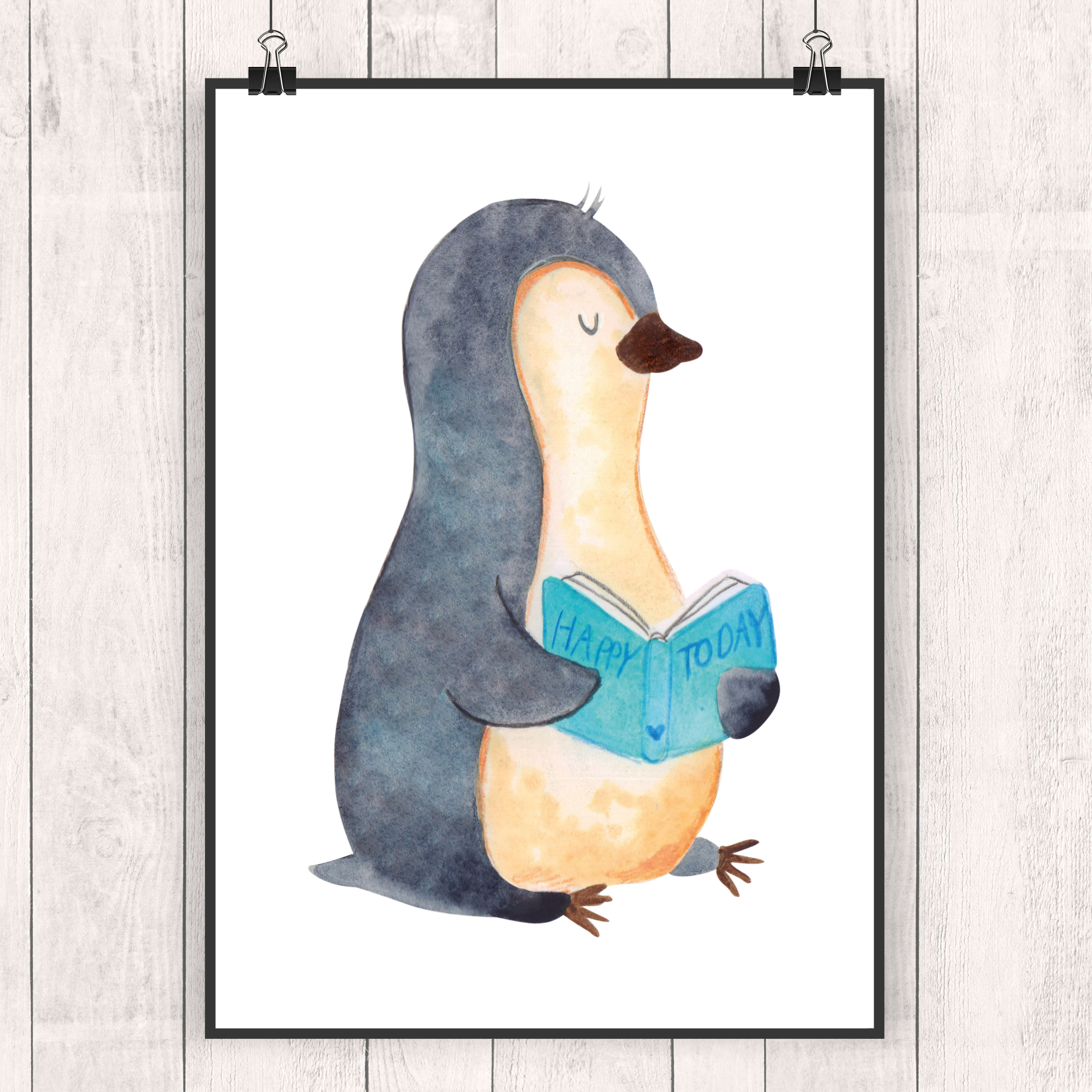 Poster Pinguin Buch