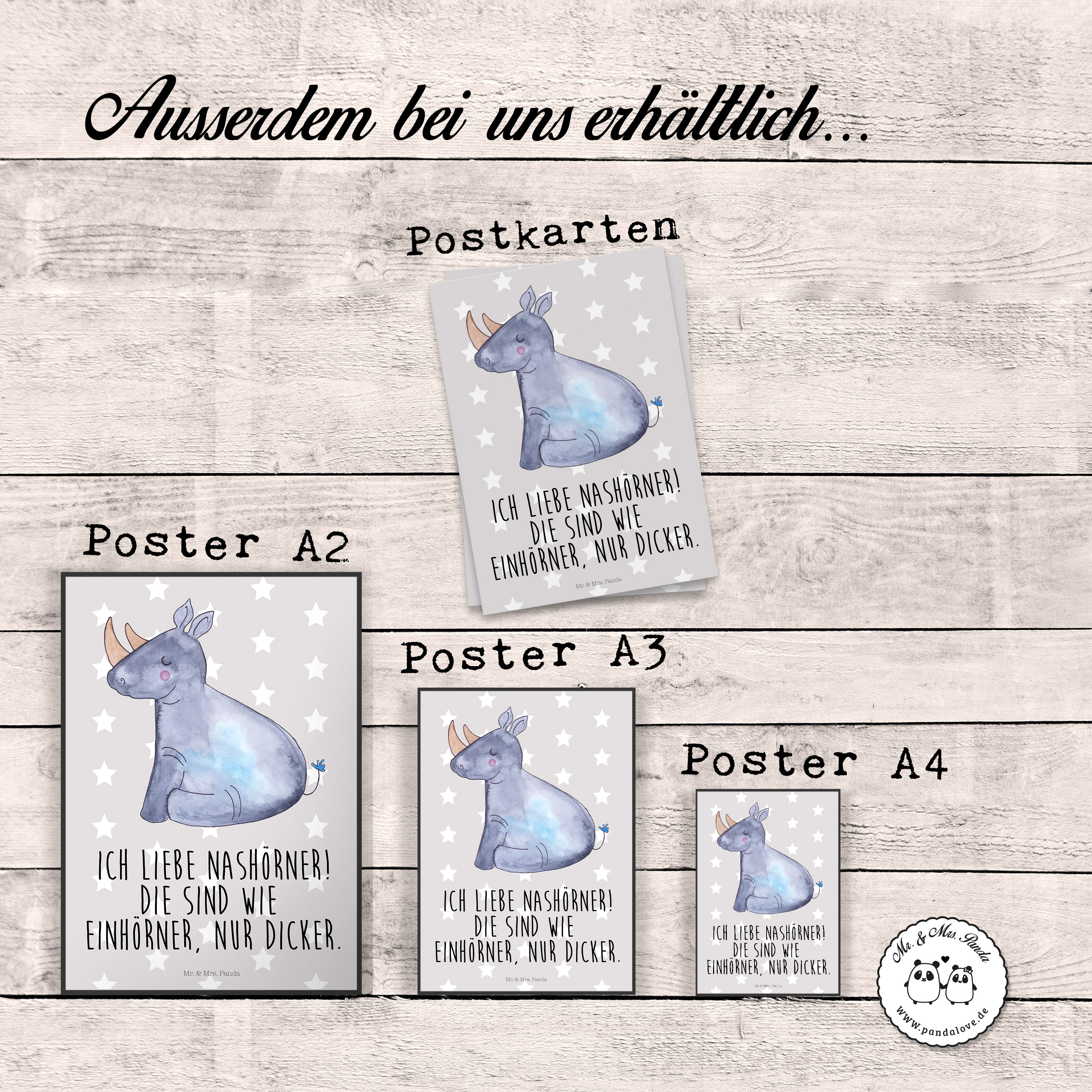 Poster Einhorn Nashorn