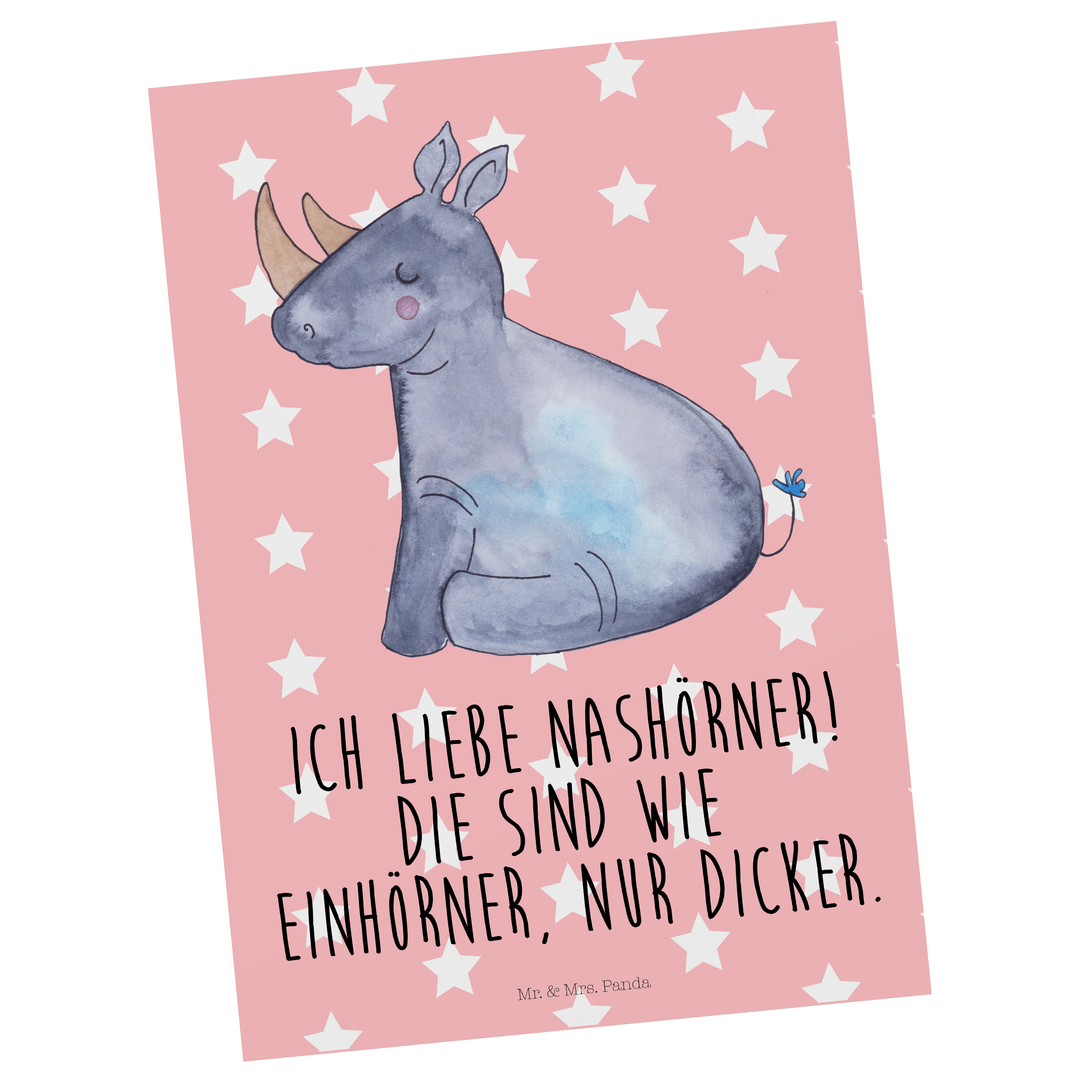 Postkarte Einhorn Nashorn