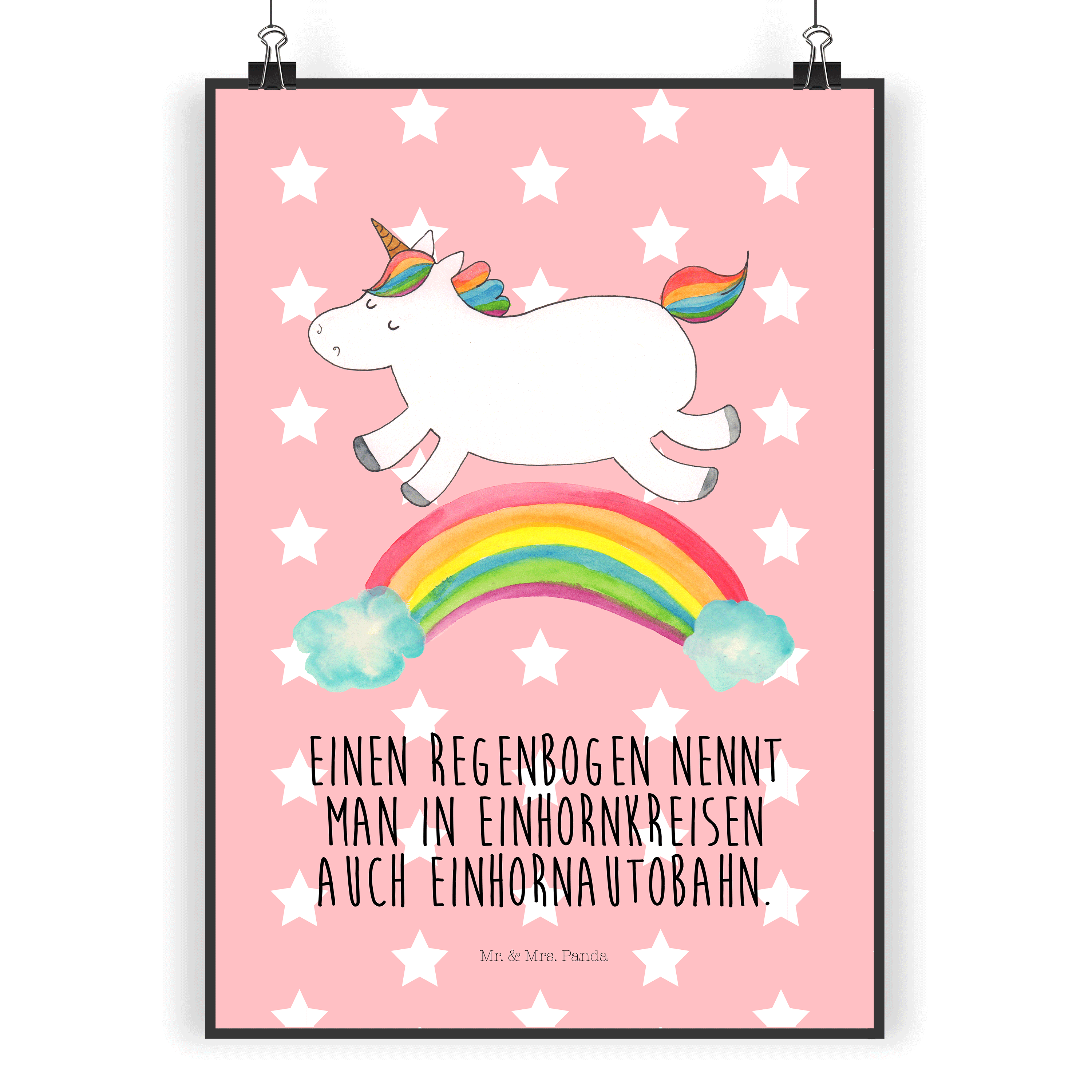 Poster Einhorn Regenbogen