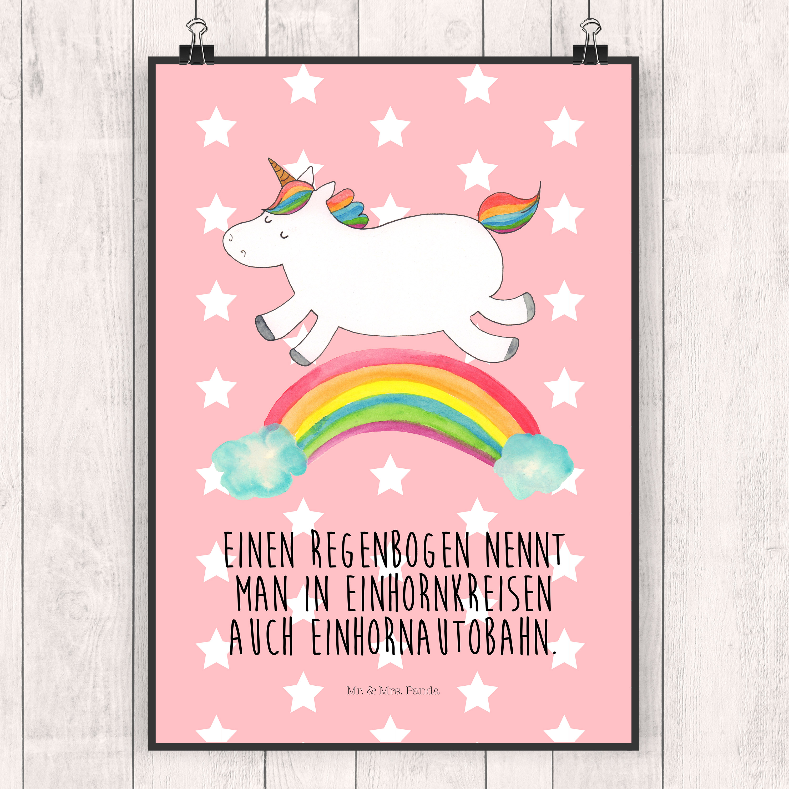 Poster Einhorn Regenbogen