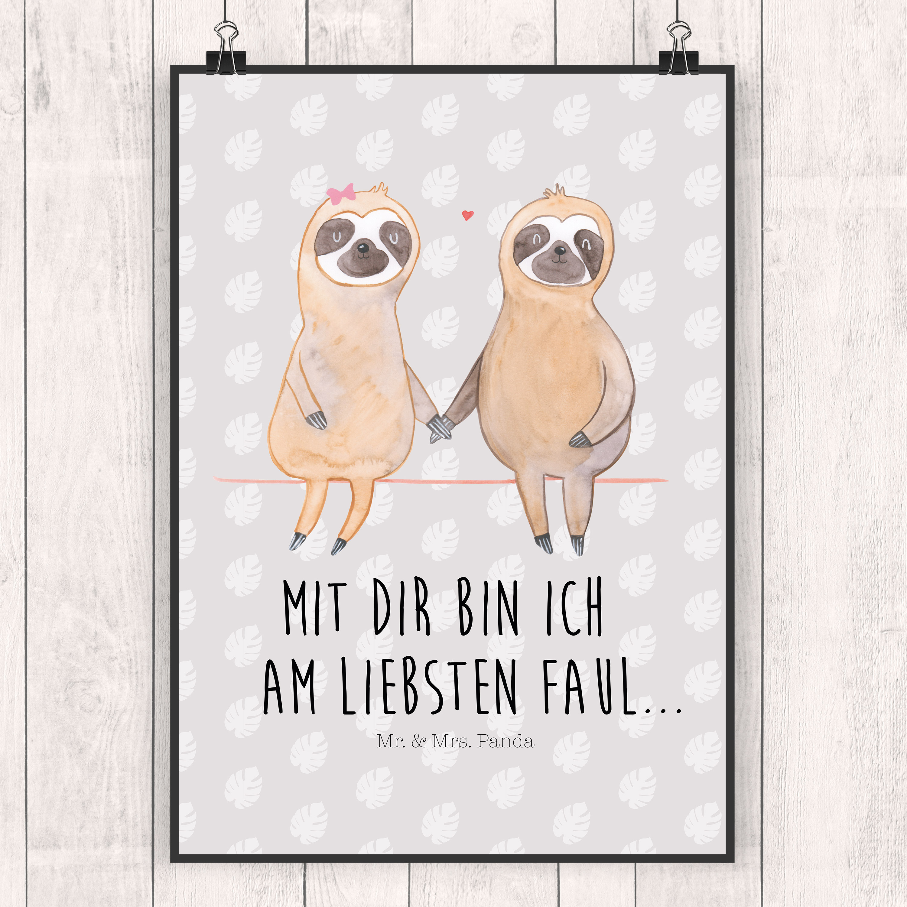 Poster Faultier Pärchen