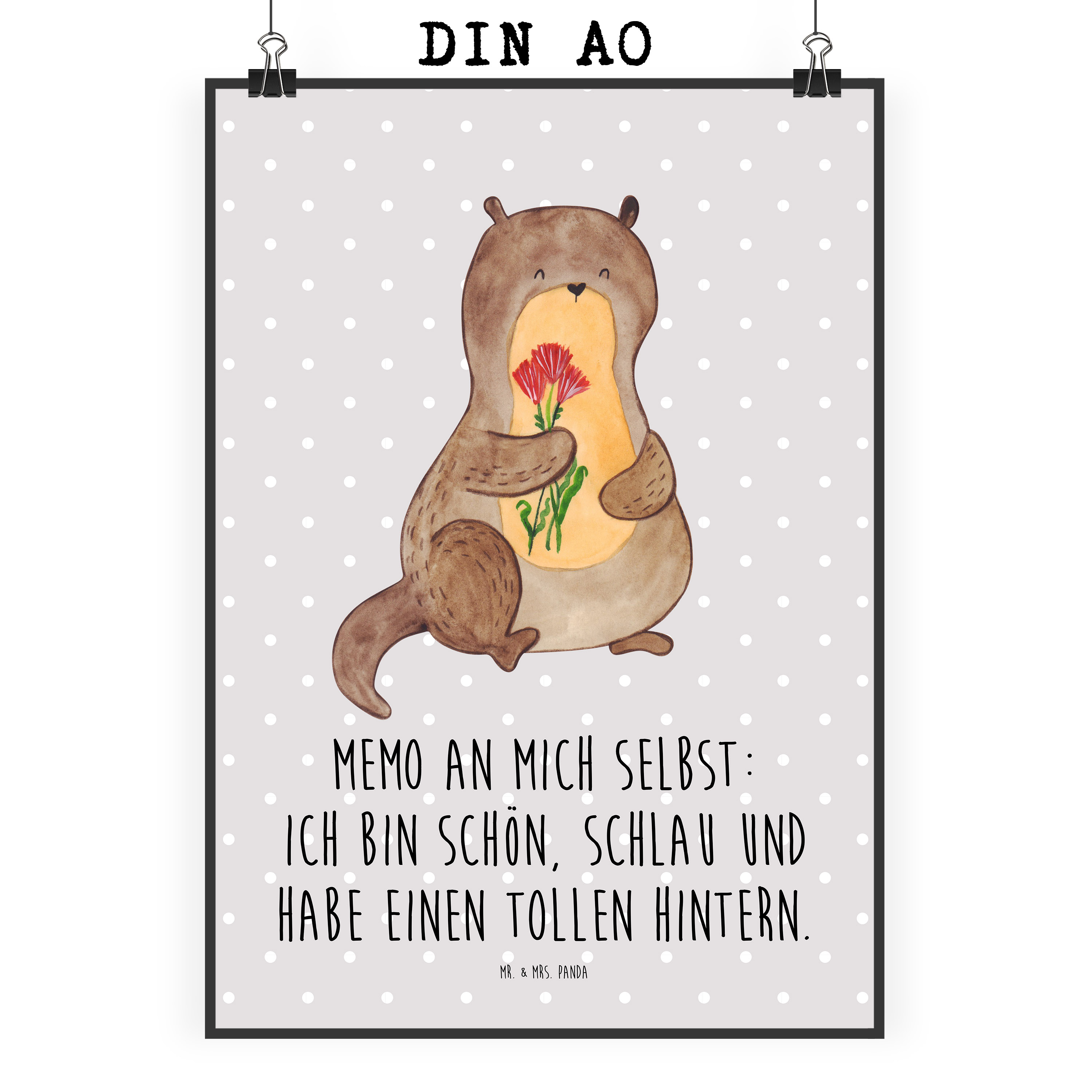 Poster Otter Blumenstrauß