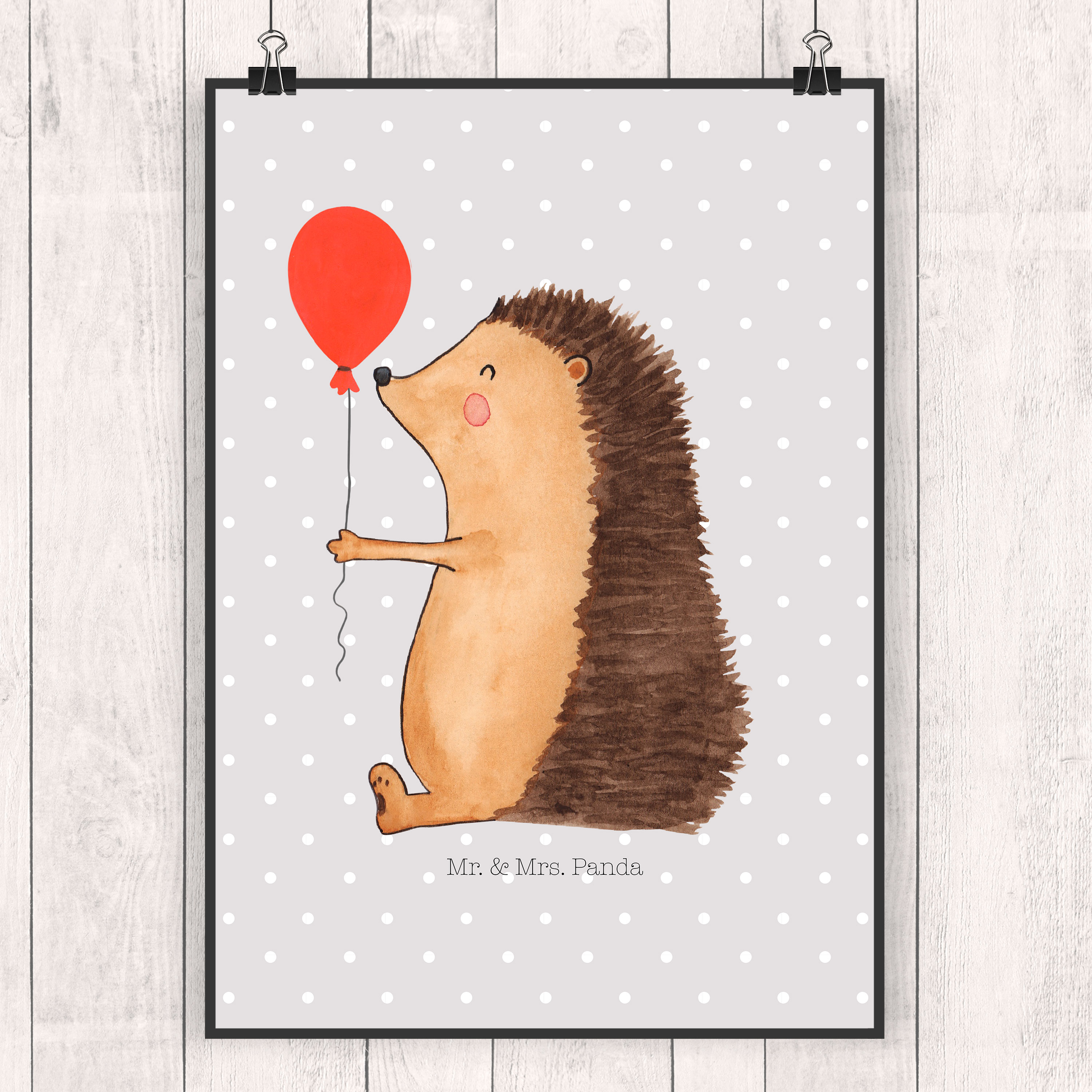 Poster Igel Luftballon