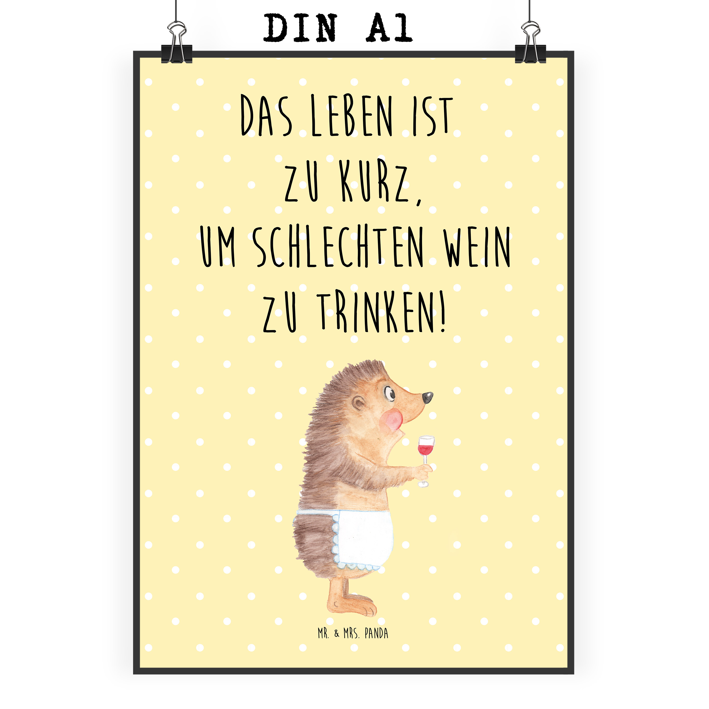 Poster Igel Wein