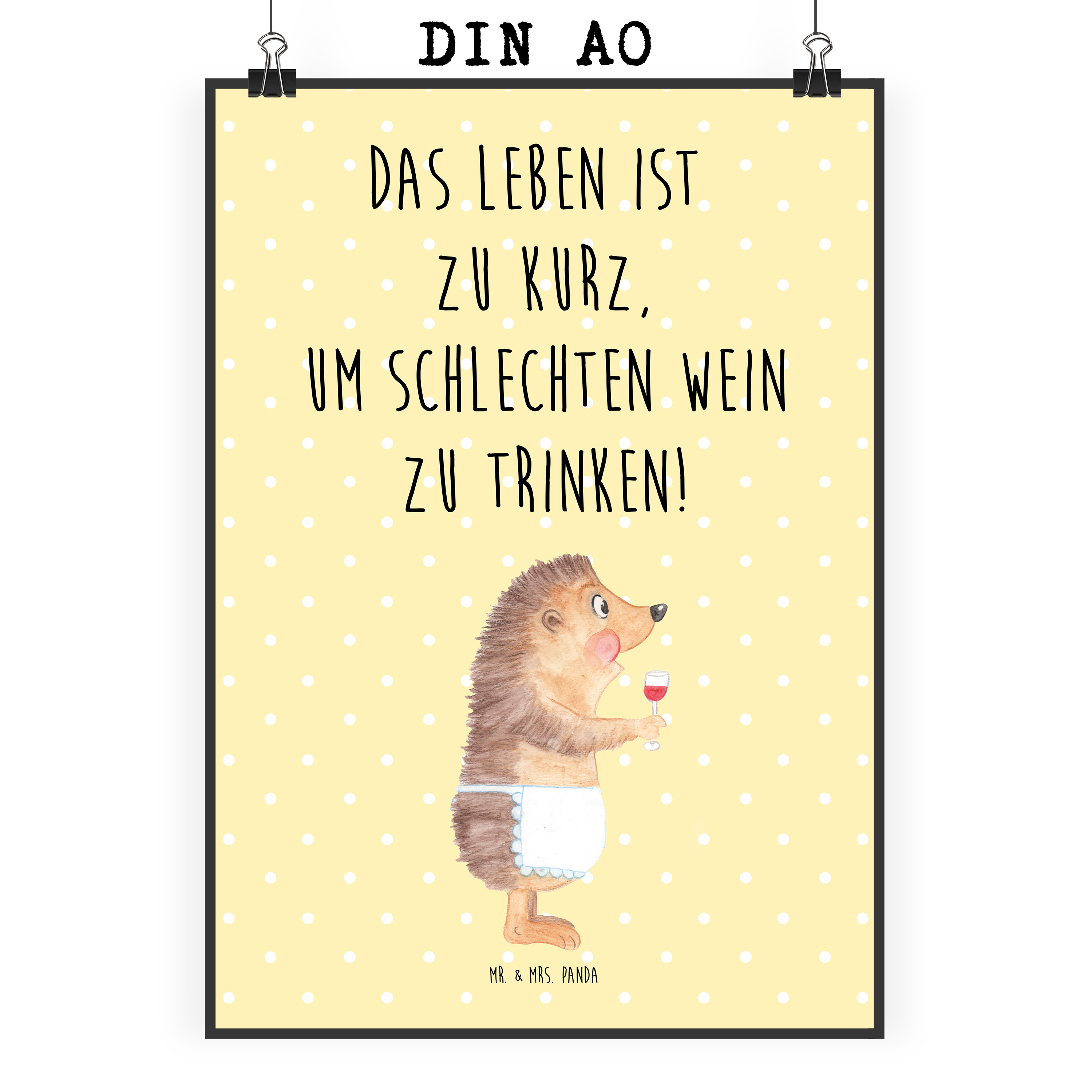 Poster Igel Wein