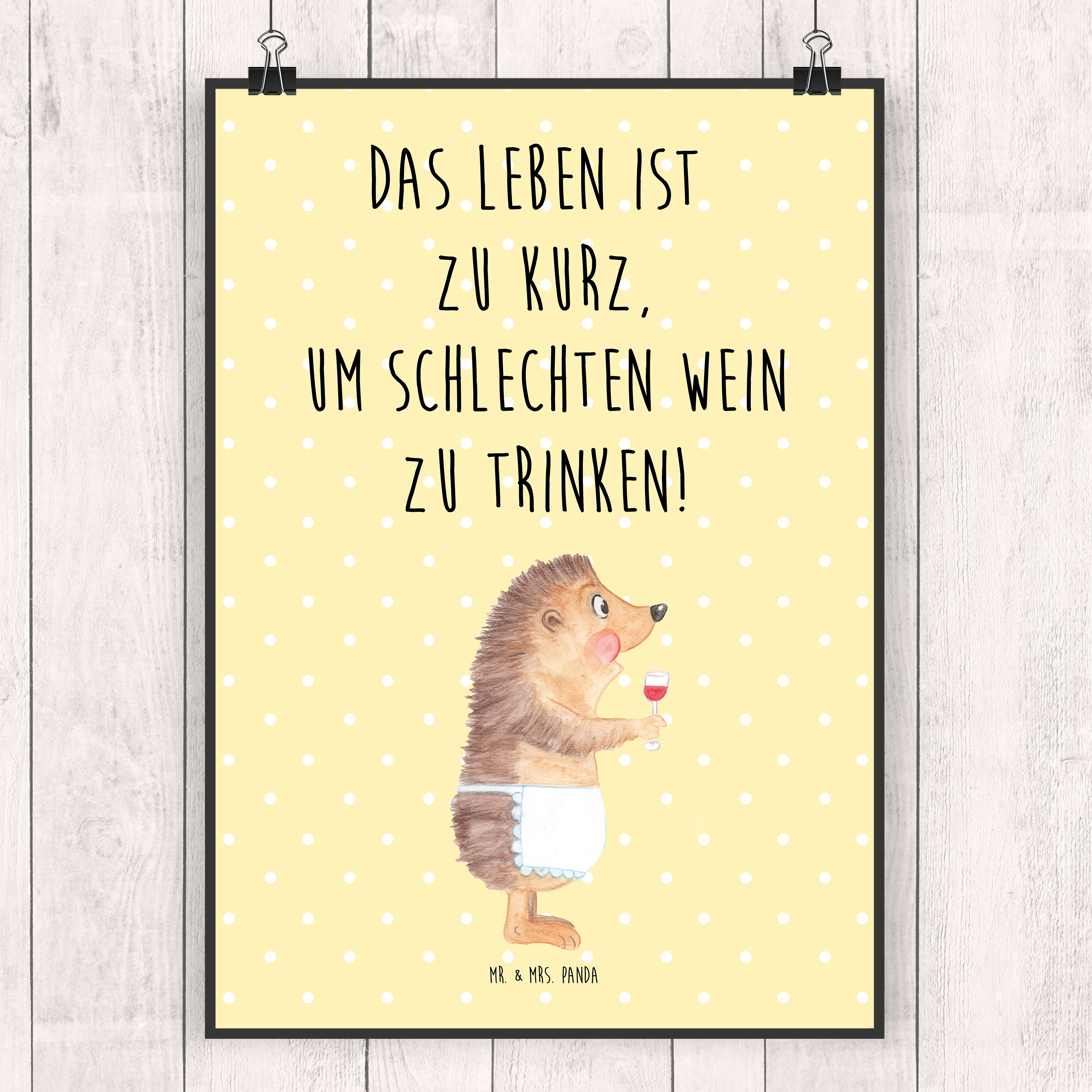 Poster Igel Wein