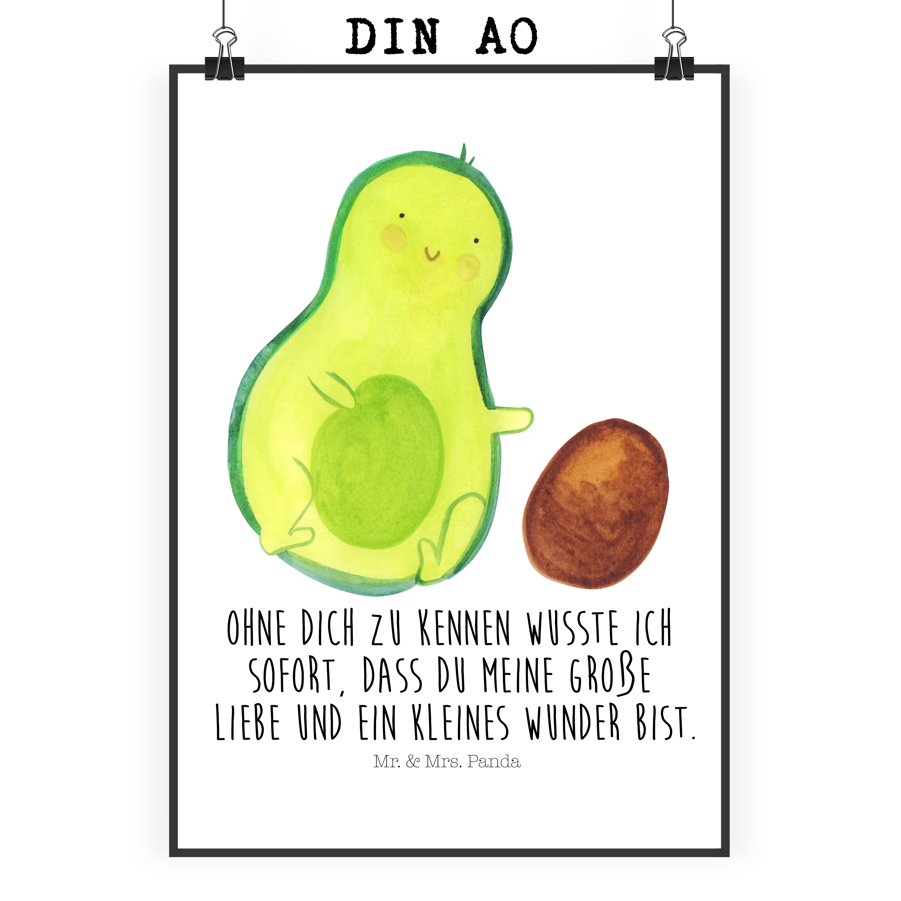 Poster Avocado Kern rollt