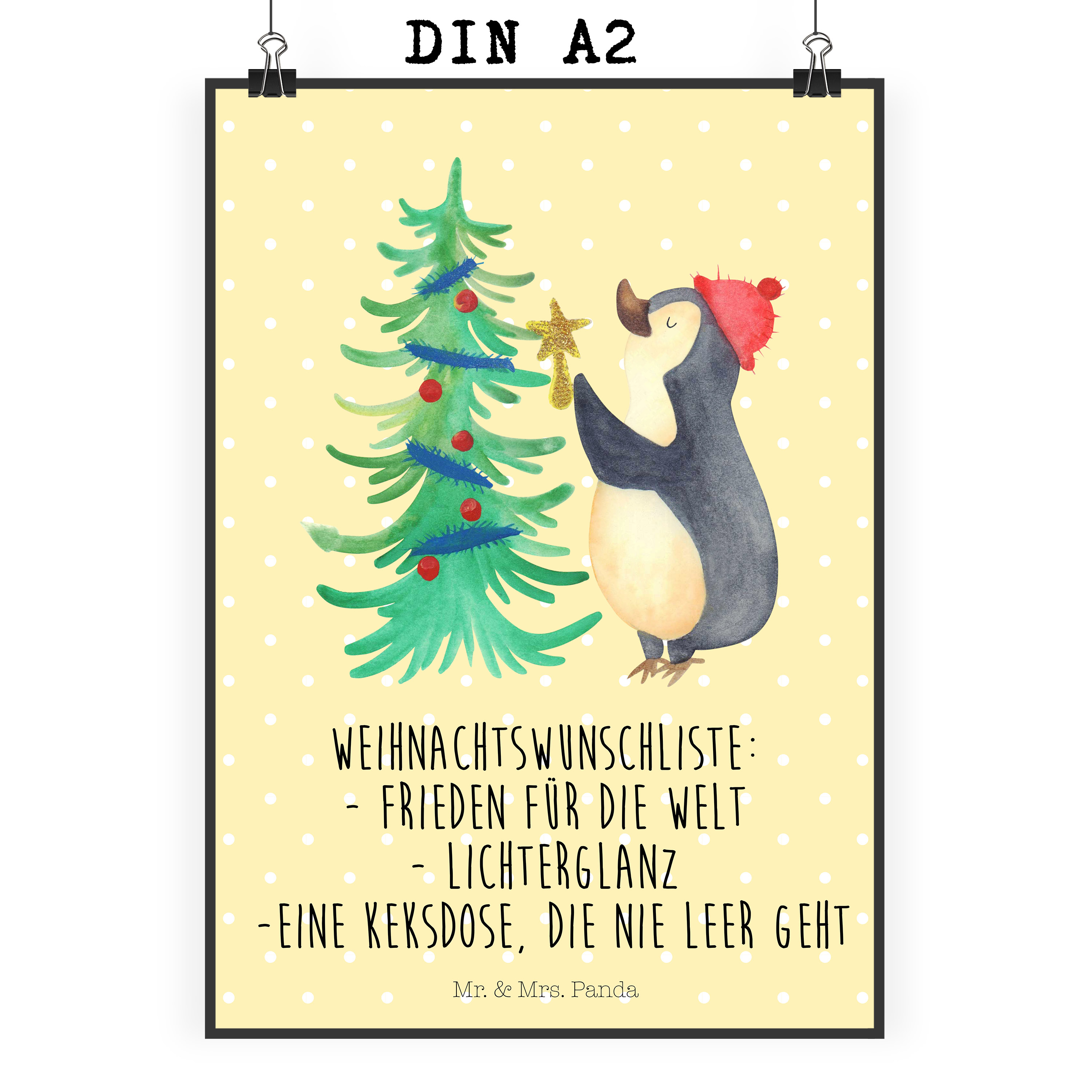 Poster Pinguin Weihnachtsbaum