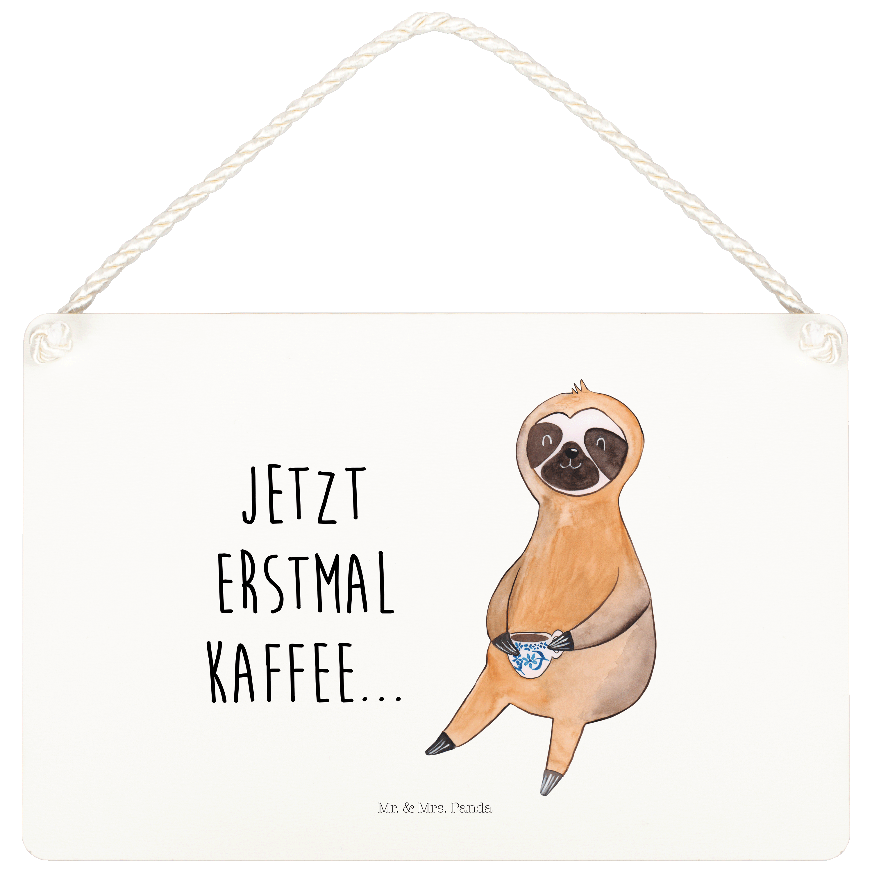 Deko Schild Faultier Kaffee