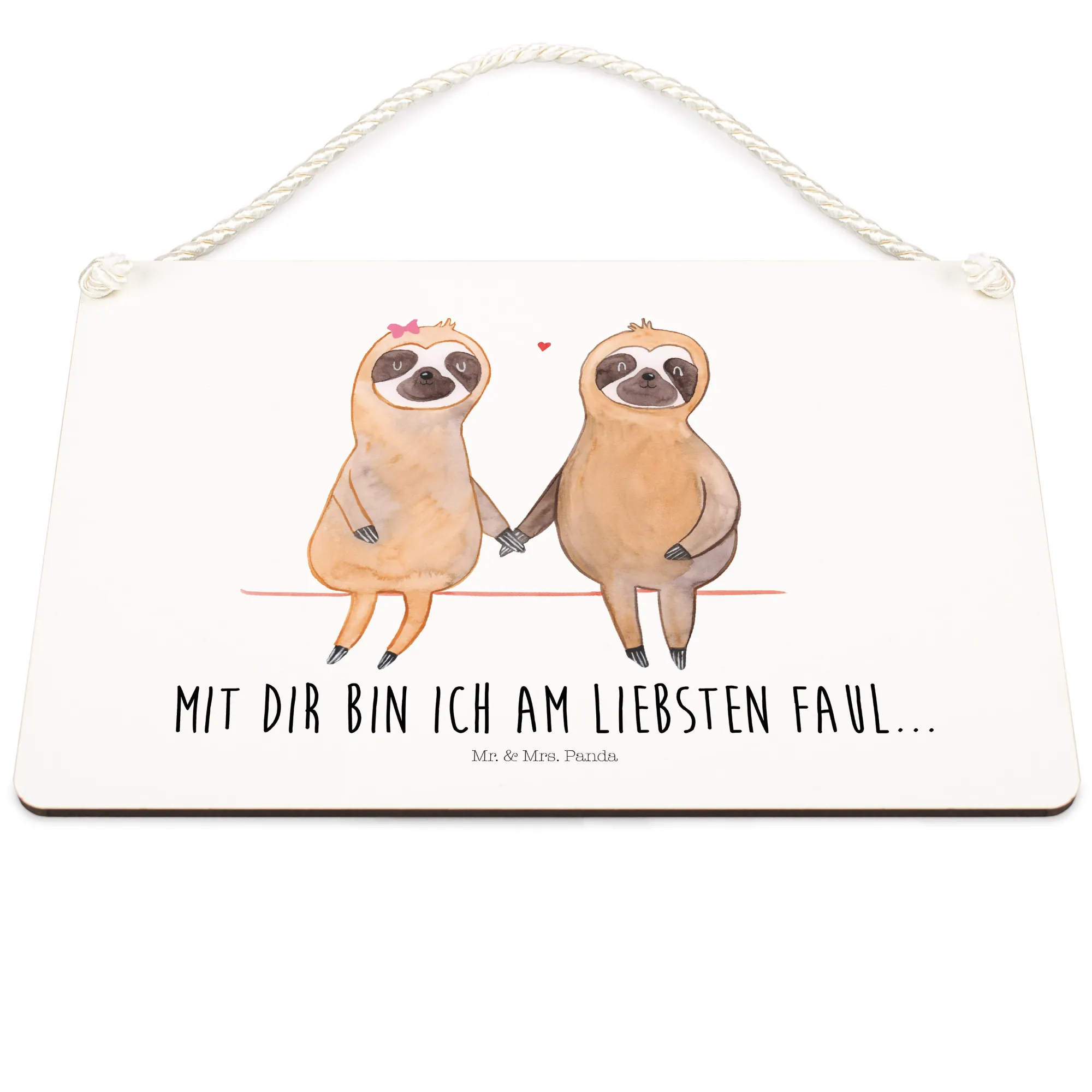 Deko Schild Faultier Pärchen