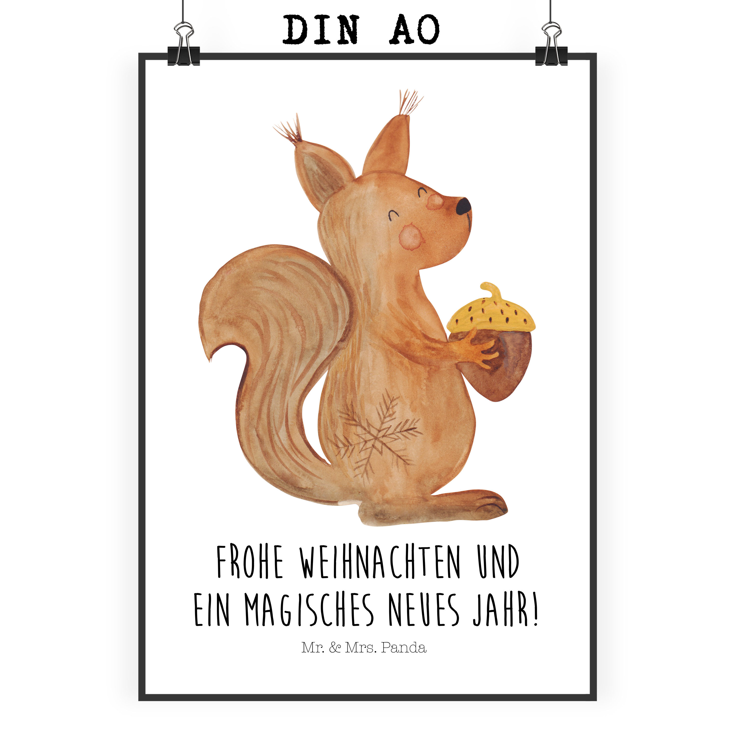 Poster Eichhörnchen Weihnachten