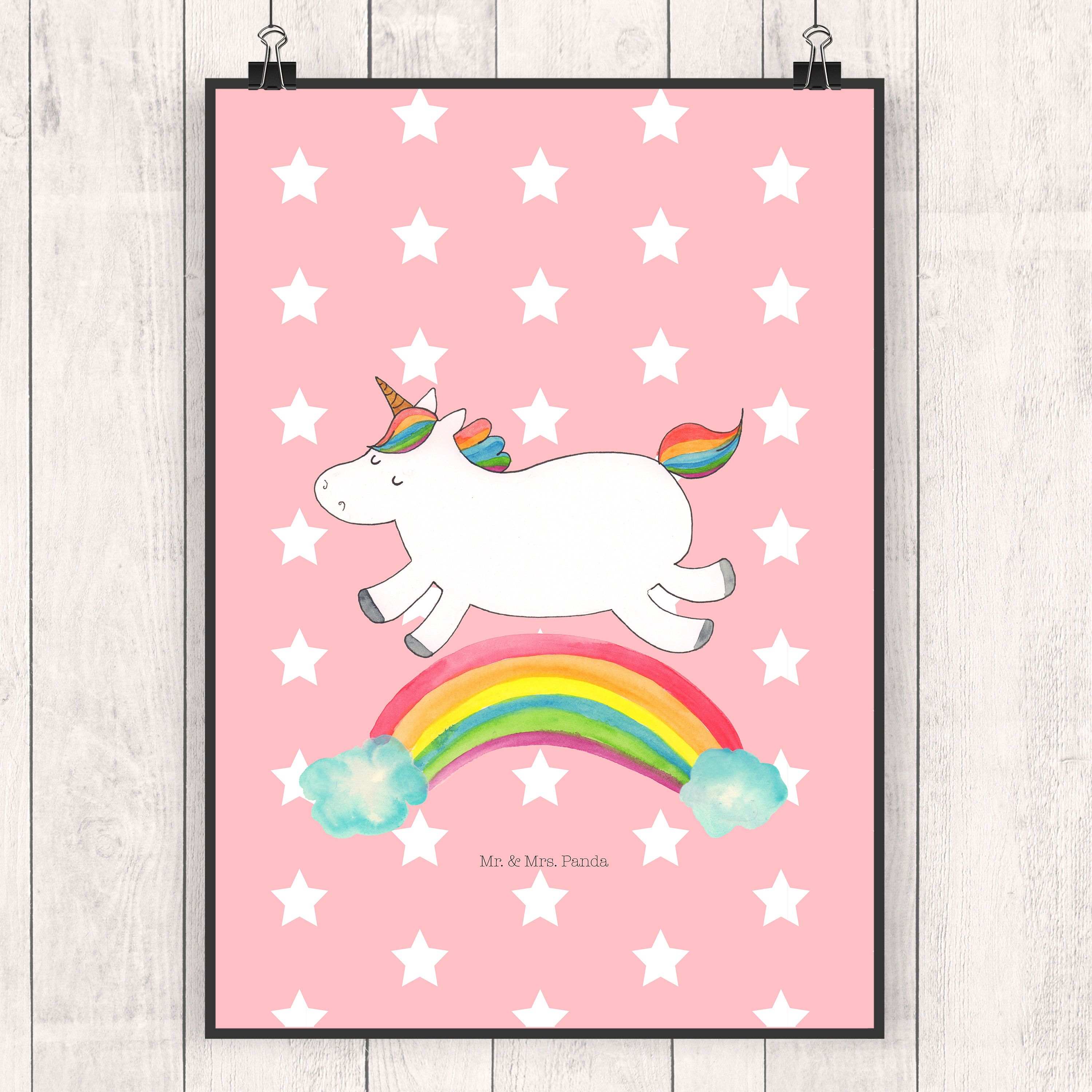 Poster Einhorn Regenbogen