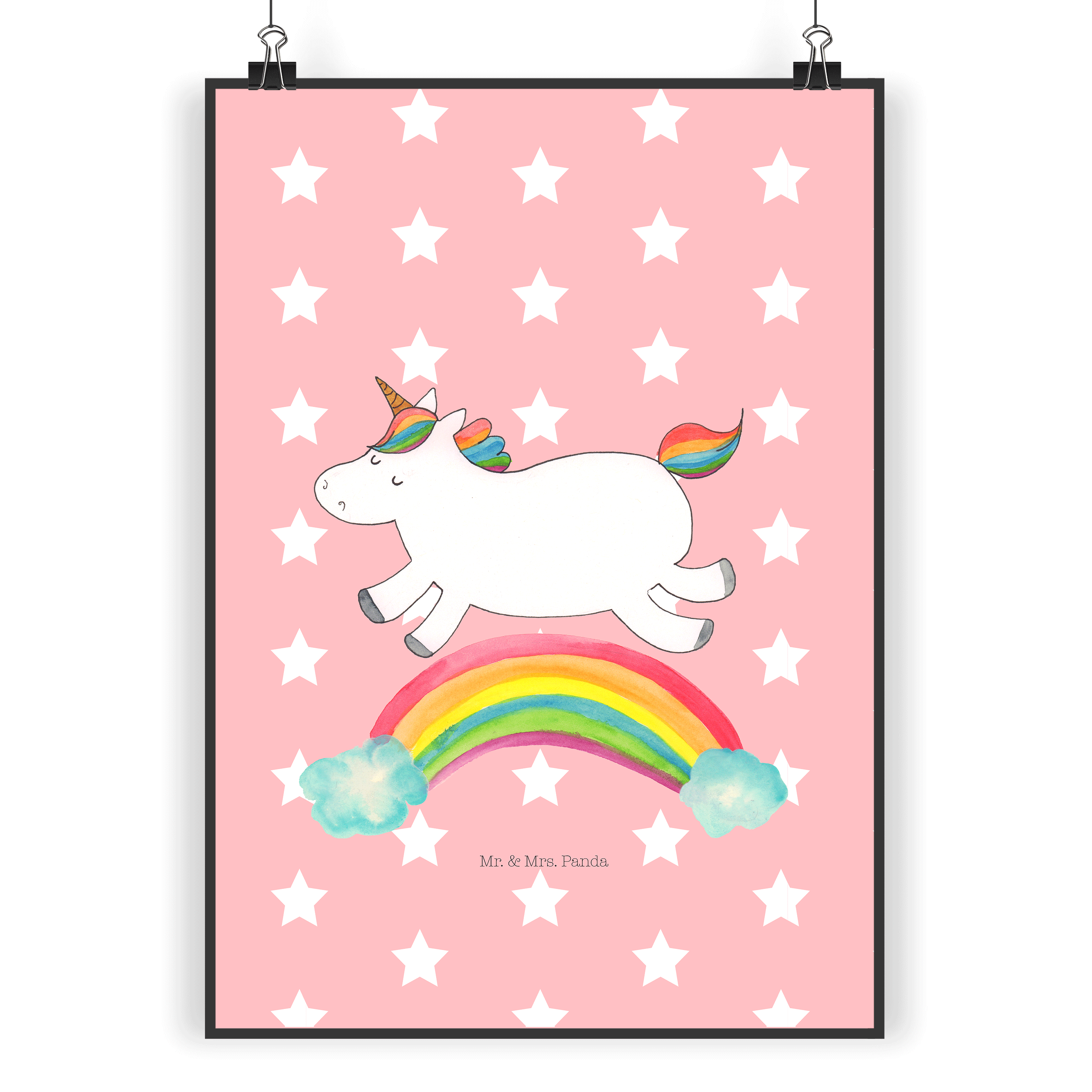 Poster Einhorn Regenbogen